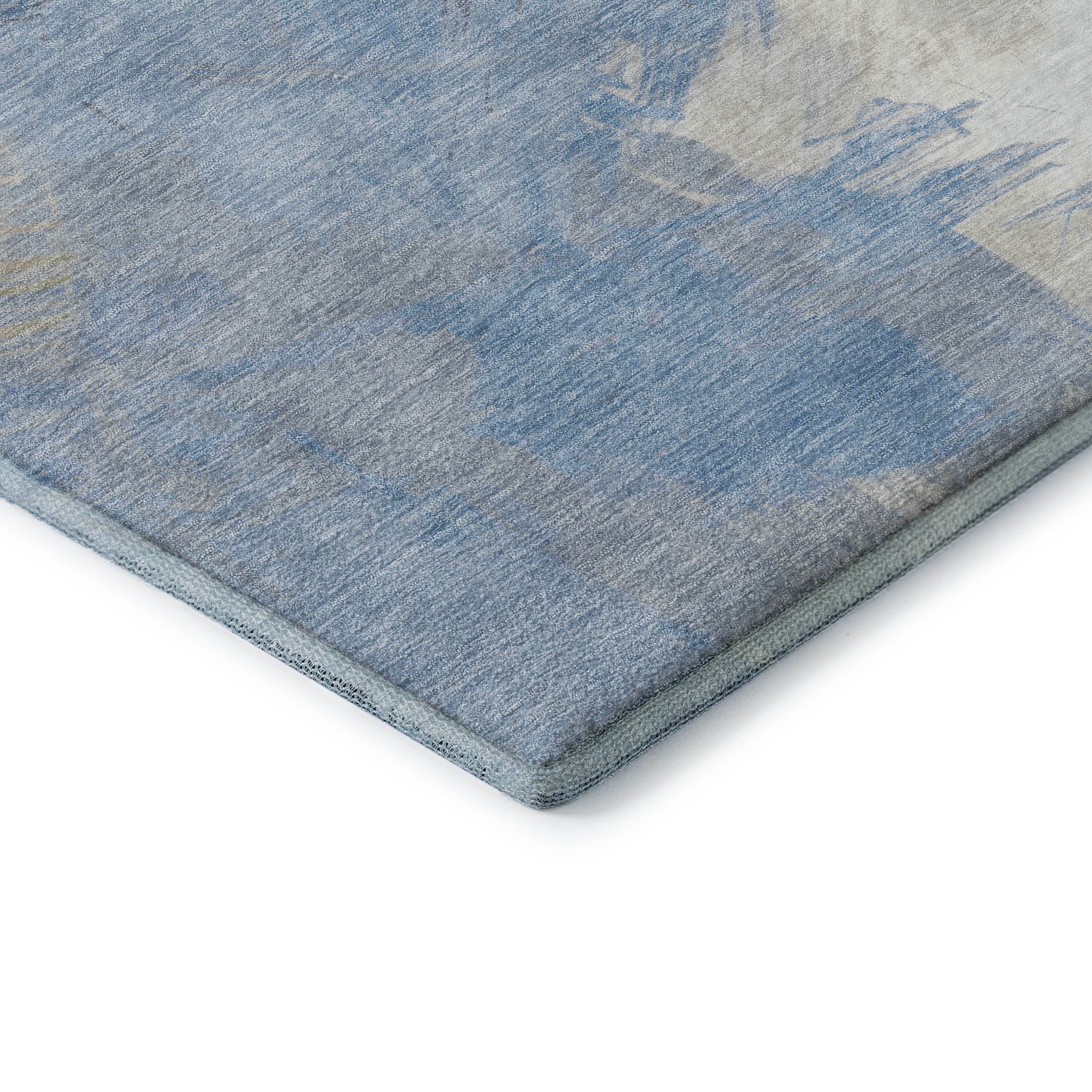 Antigua Machine Washable Transitional Denim Blue Rug 1'8" x 2'6" #shape_Rectangle