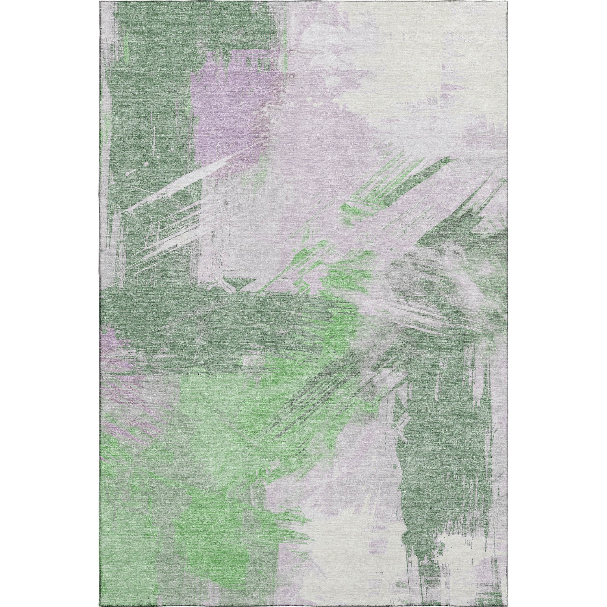 Antigua Machine Washable Transitional Green Rug 2'6" x 3'10" #shape_Rectangle