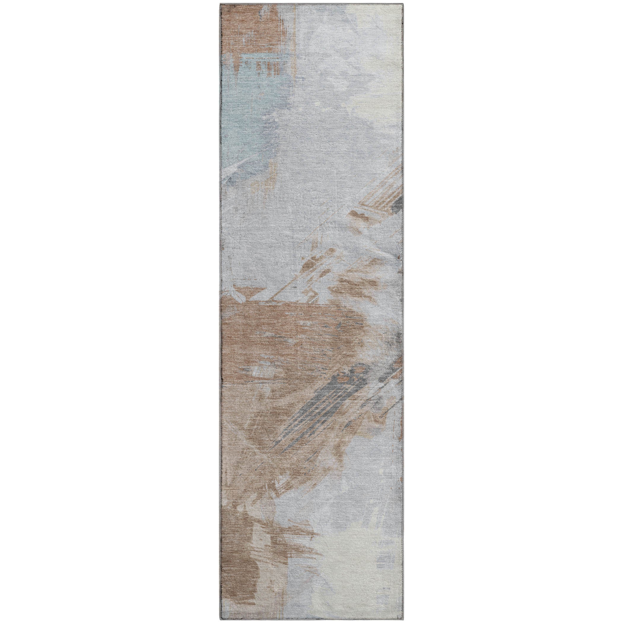Antigua Machine Washable Transitional Paprika Orange Rug 2'3" x 7'6" #shape_Runner