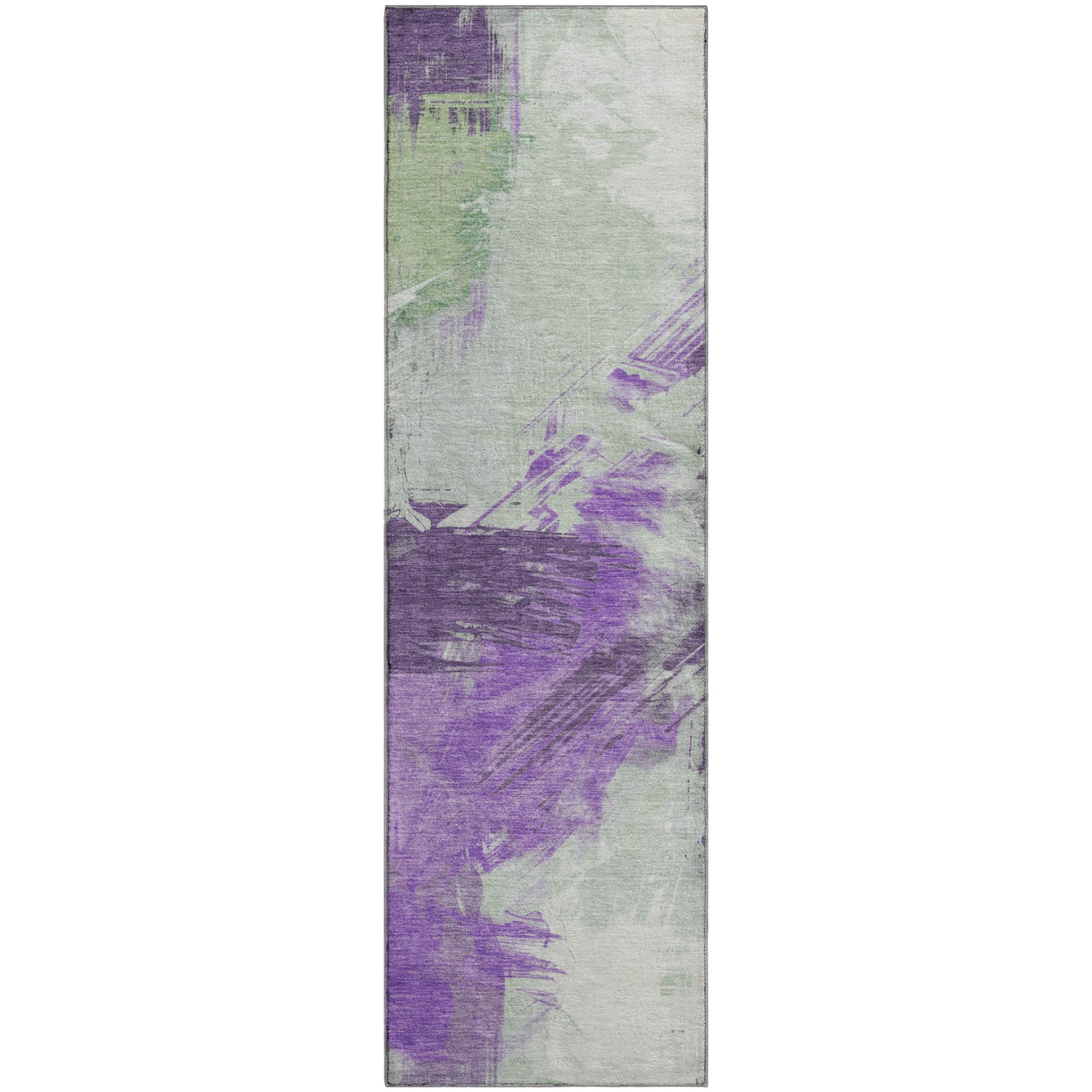 Antigua Machine Washable Transitional Purple Rug 2'3" x 7'6" #shape_Runner