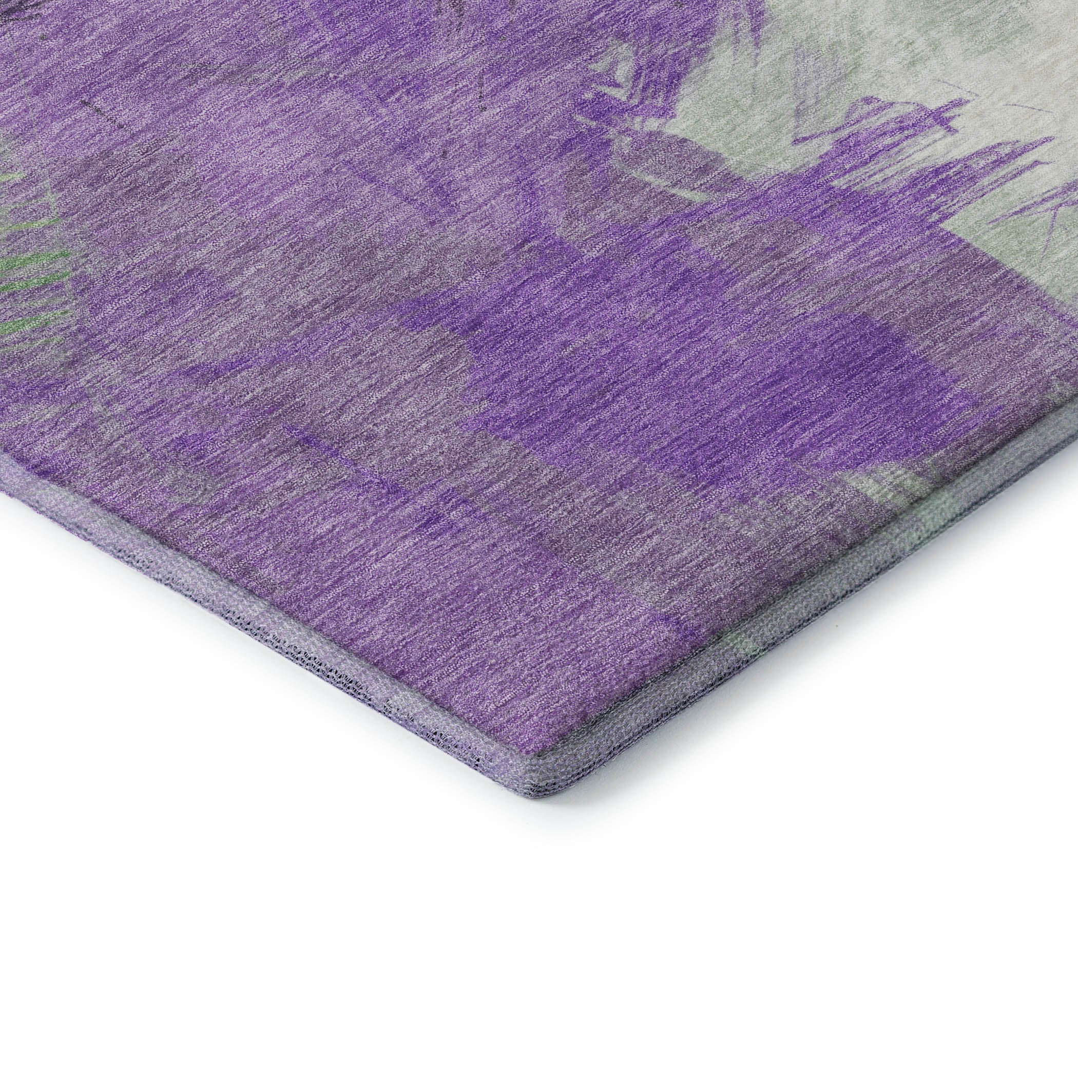 Antigua Machine Washable Transitional Purple Rug 1'8" x 2'6" #shape_Rectangle
