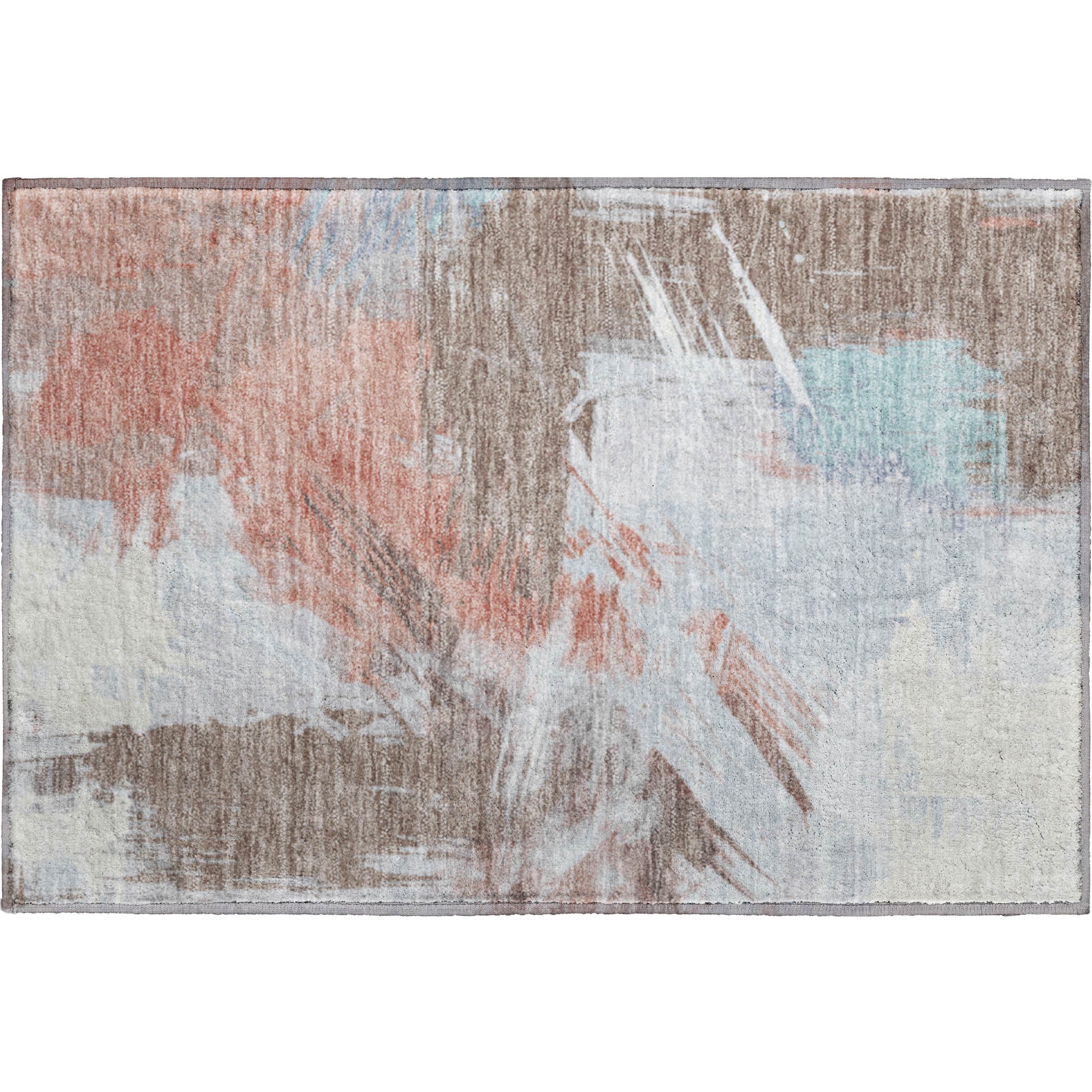 Antigua Machine Washable Transitional Taupe Brown Rug 1'8" x 2'6" #shape_Rectangle