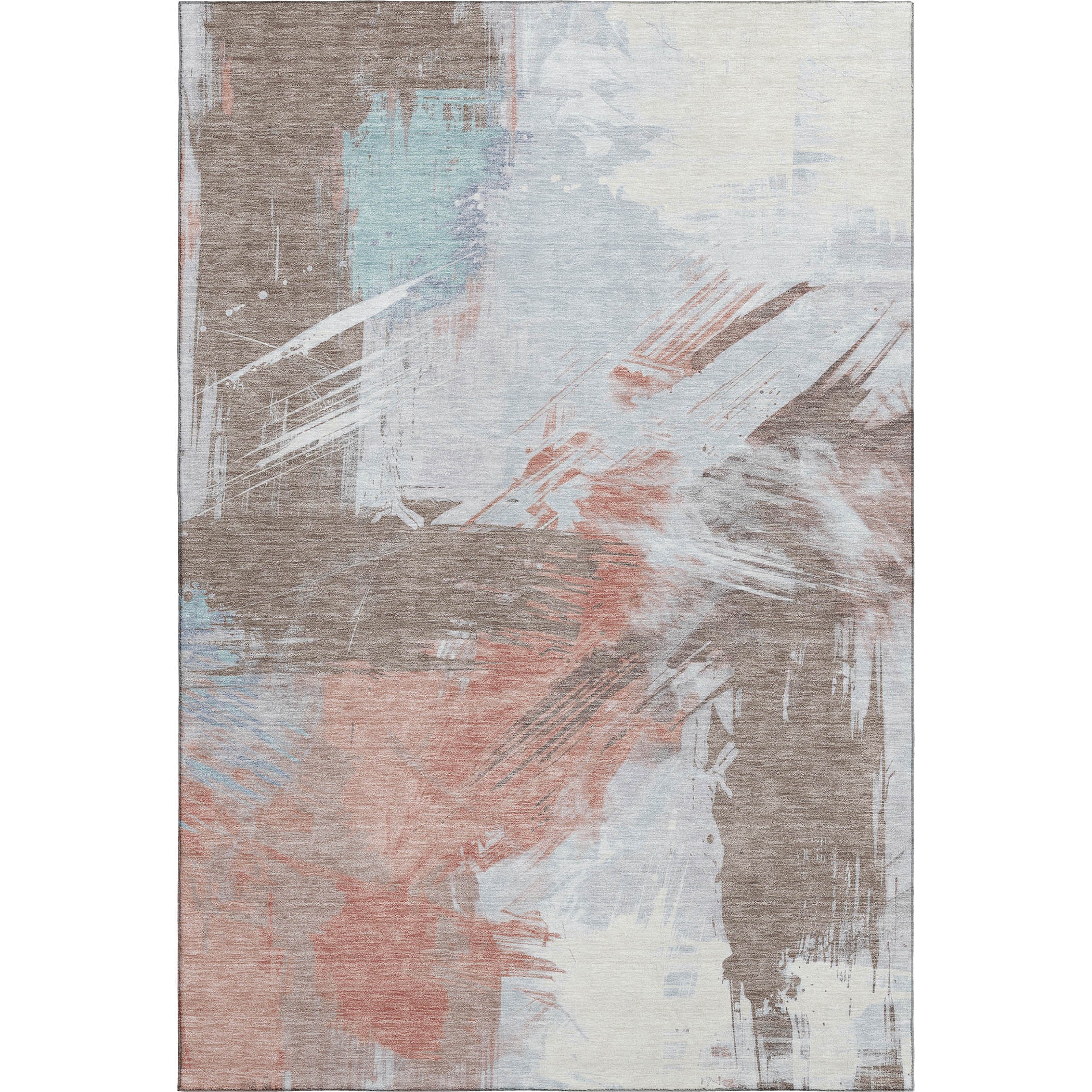 Antigua Machine Washable Transitional Taupe Brown Rug 2'6" x 3'10" #shape_Rectangle