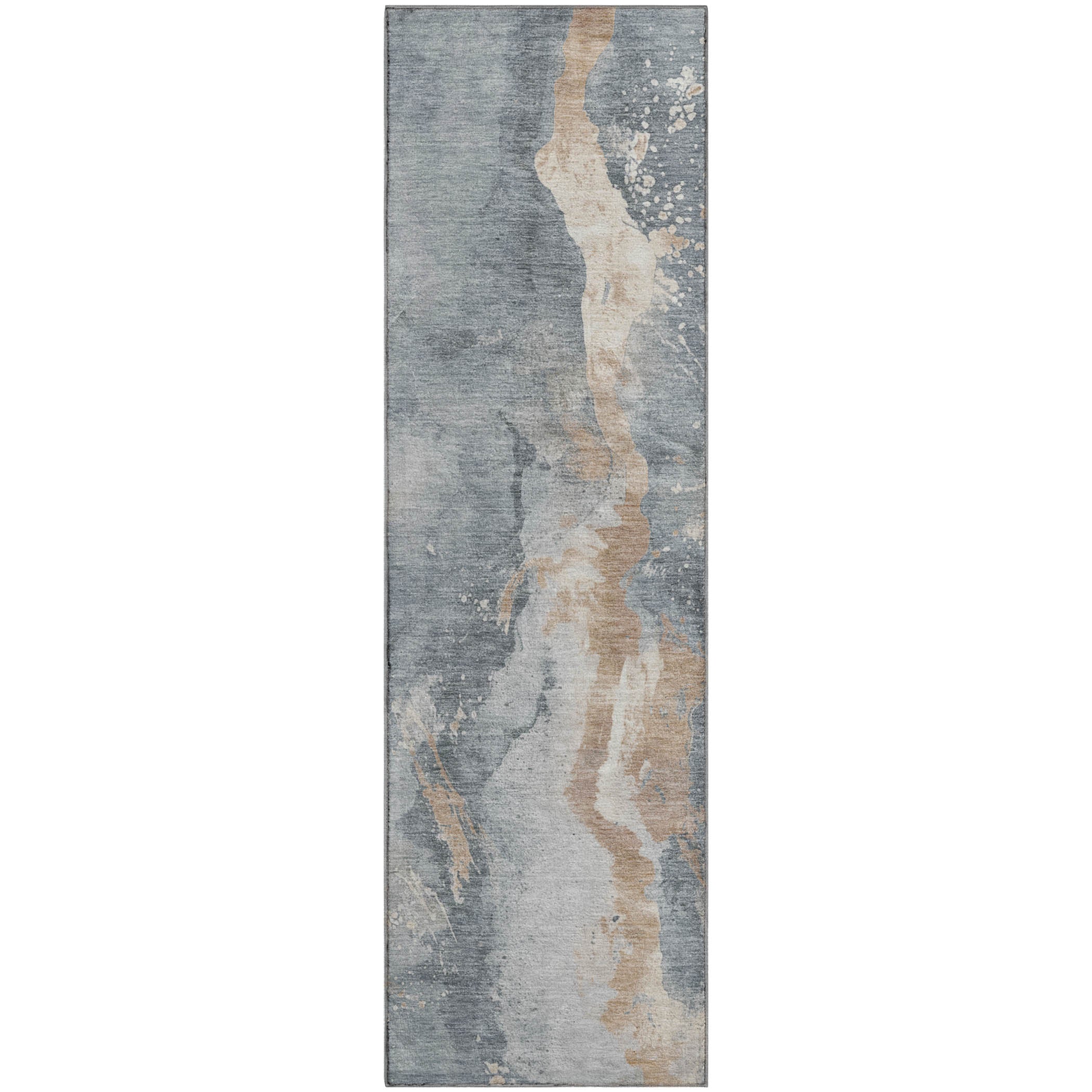 Reykjavik Machine Washable Transitional Gray Rug 2'3" x 7'6" #shape_Runner