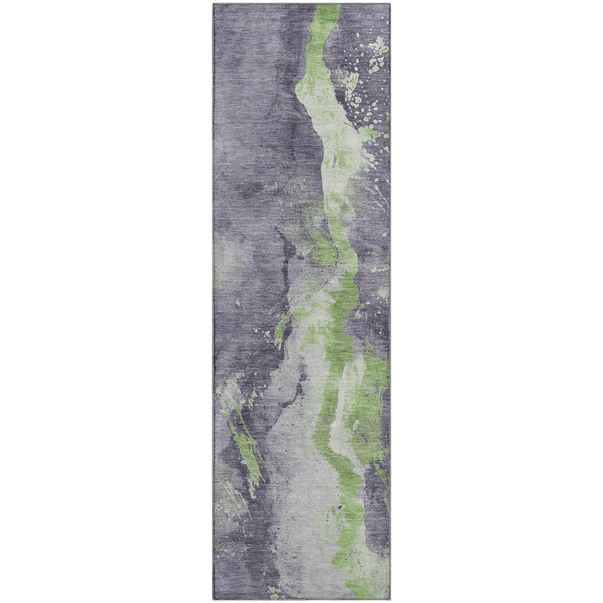 Reykjavik Machine Washable Transitional Lavender Purple Rug 2'3" x 7'6" #shape_Runner