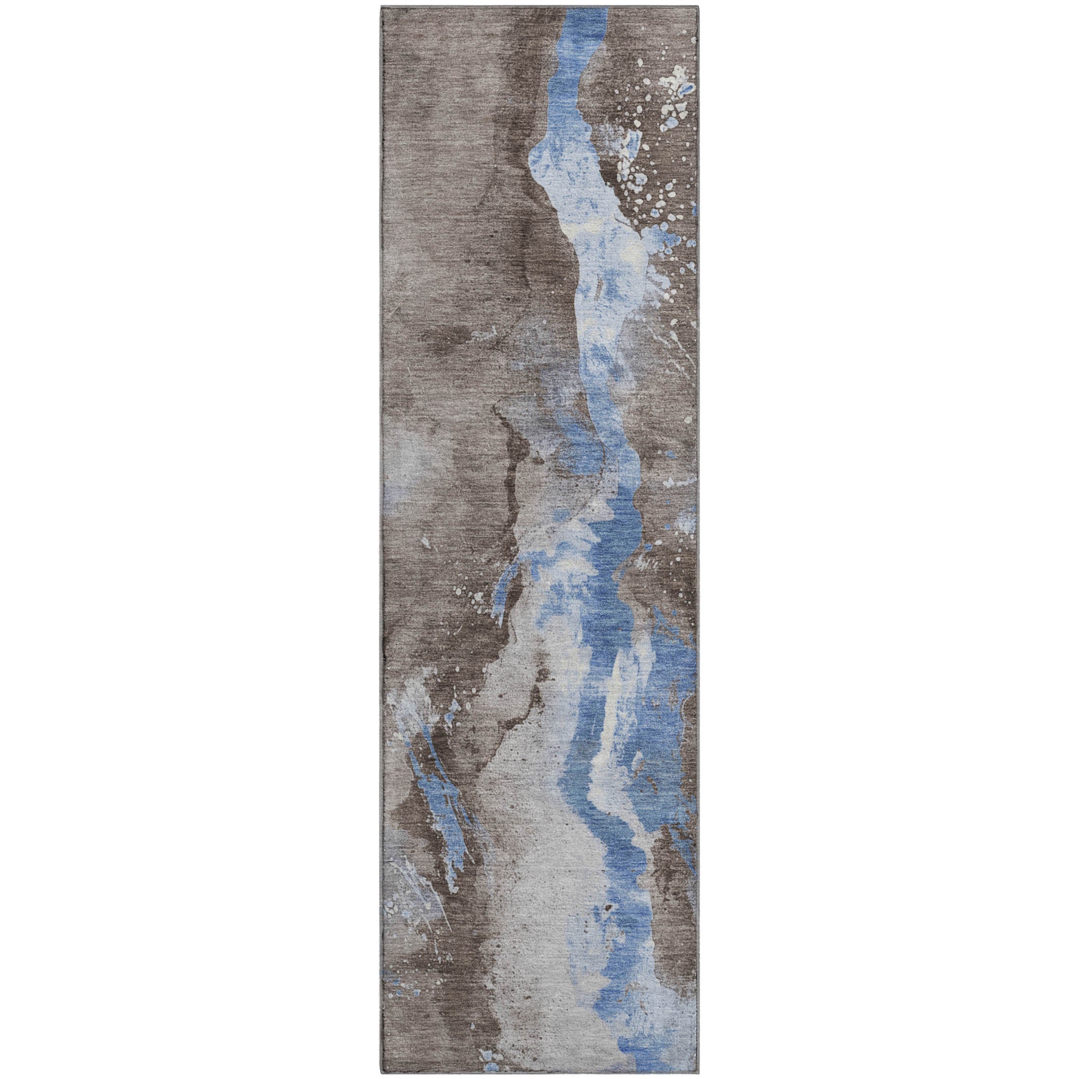 Reykjavik Machine Washable Transitional Taupe Brown Rug 2'3" x 7'6" #shape_Runner