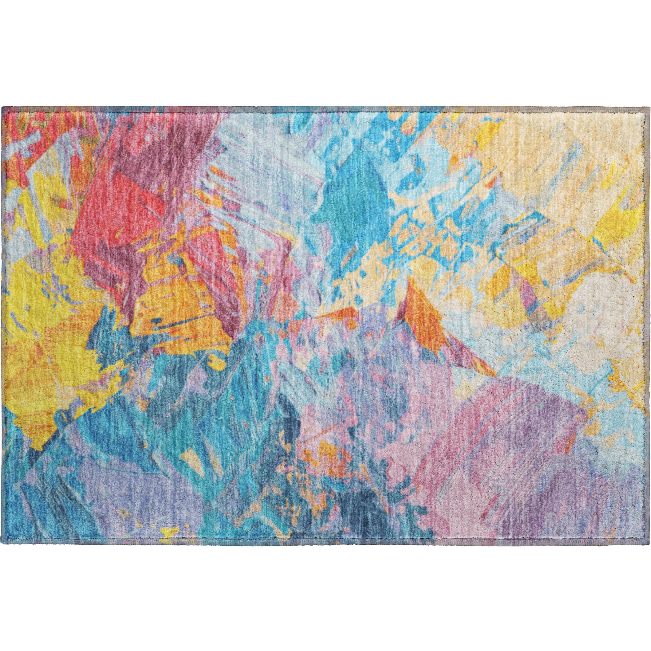 Havana Machine Washable Transitional Blue Rug 1'8" x 2'6" #shape_Rectangle