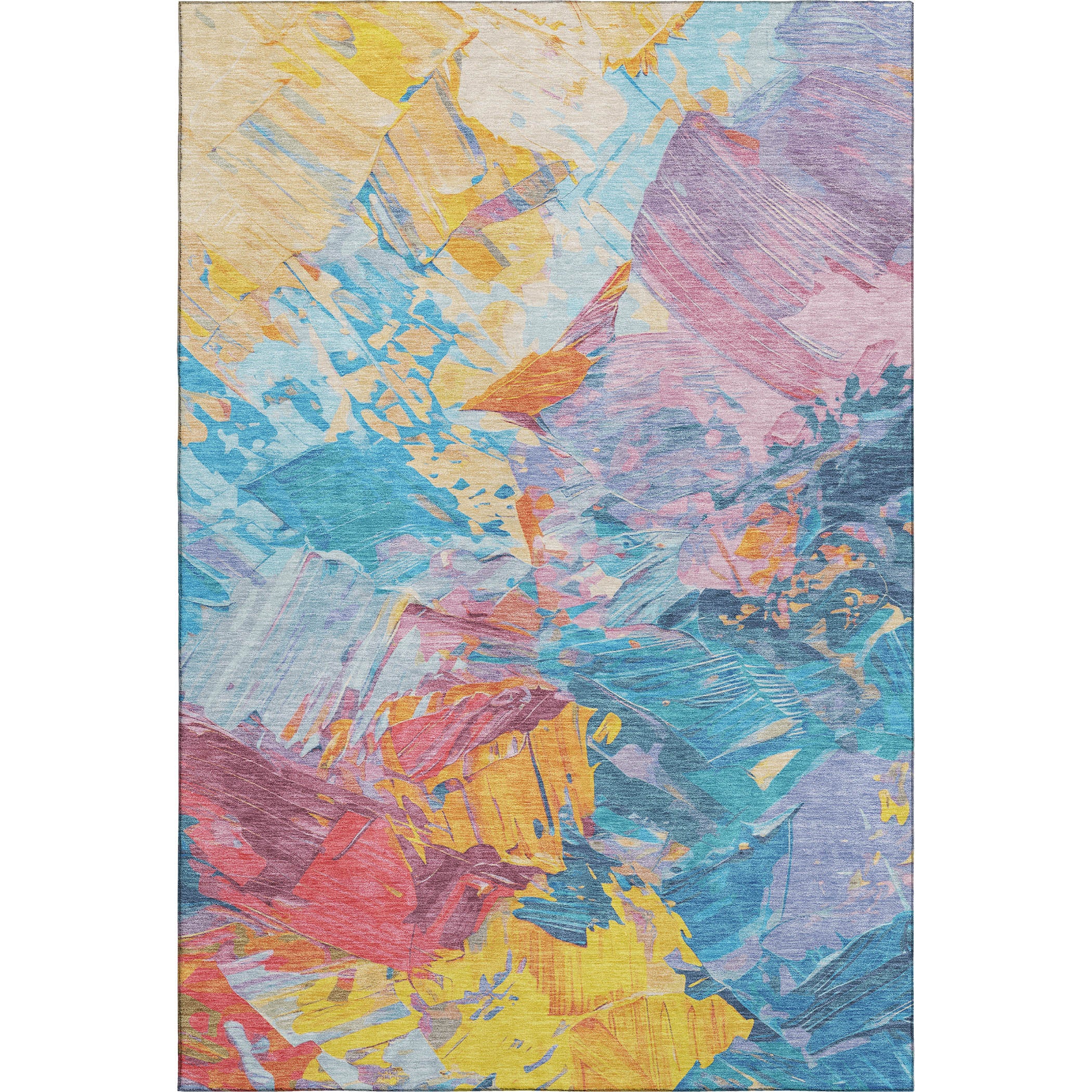 Havana Machine Washable Transitional Blue Rug 2'6" x 3'10" #shape_Rectangle