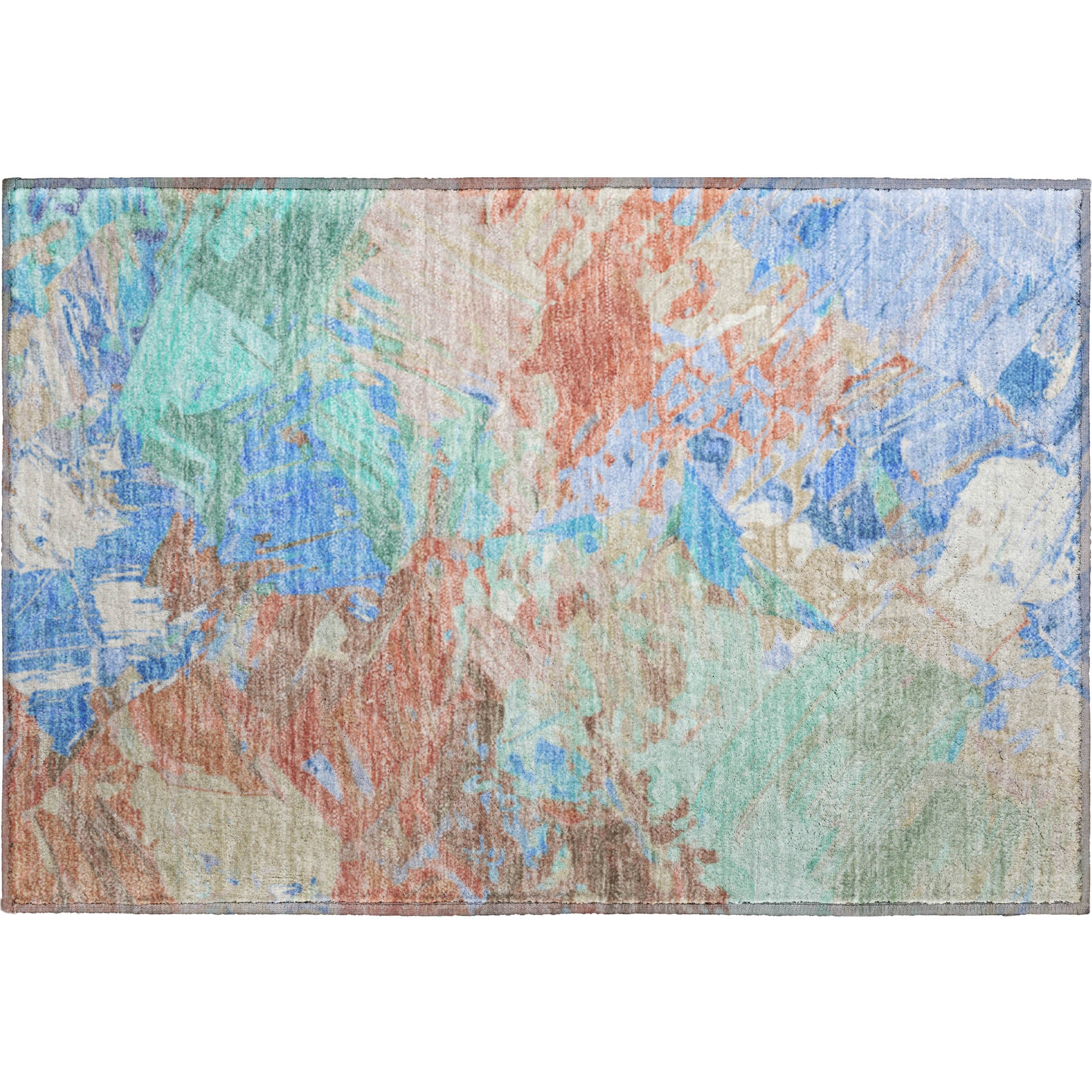 Havana Machine Washable Transitional Coral Orange Rug 1'8" x 2'6" #shape_Rectangle