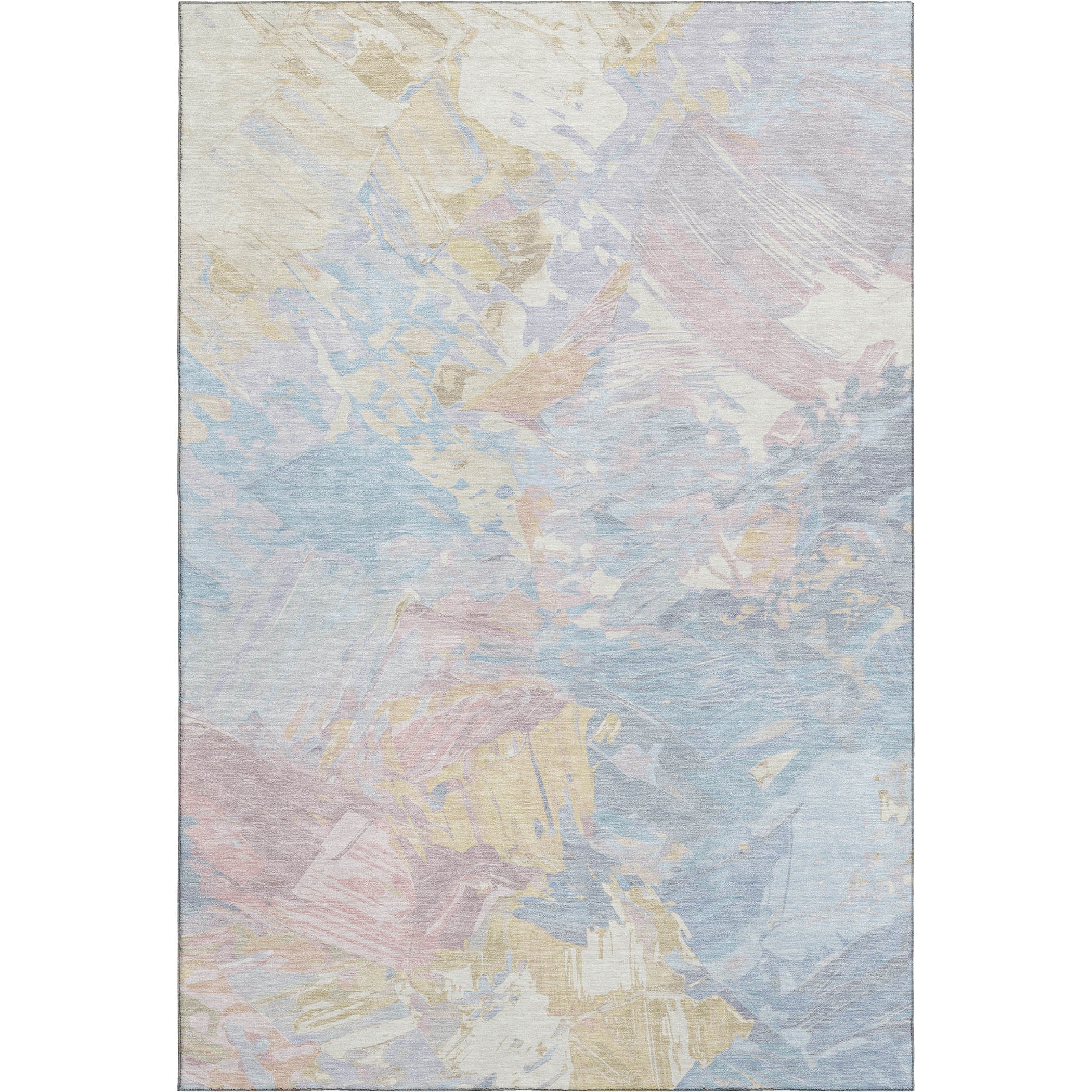 Havana Machine Washable Transitional Sky Blue Rug 2'6" x 3'10" #shape_Rectangle