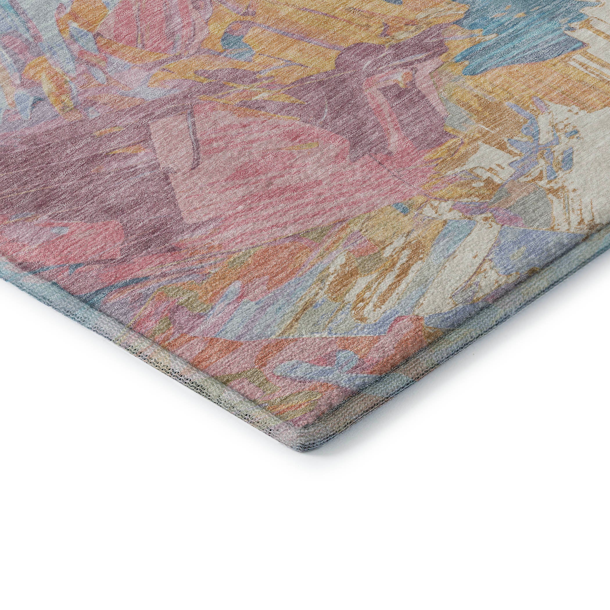 Havana Machine Washable Transitional Teal Rug 1'8" x 2'6" #shape_Rectangle