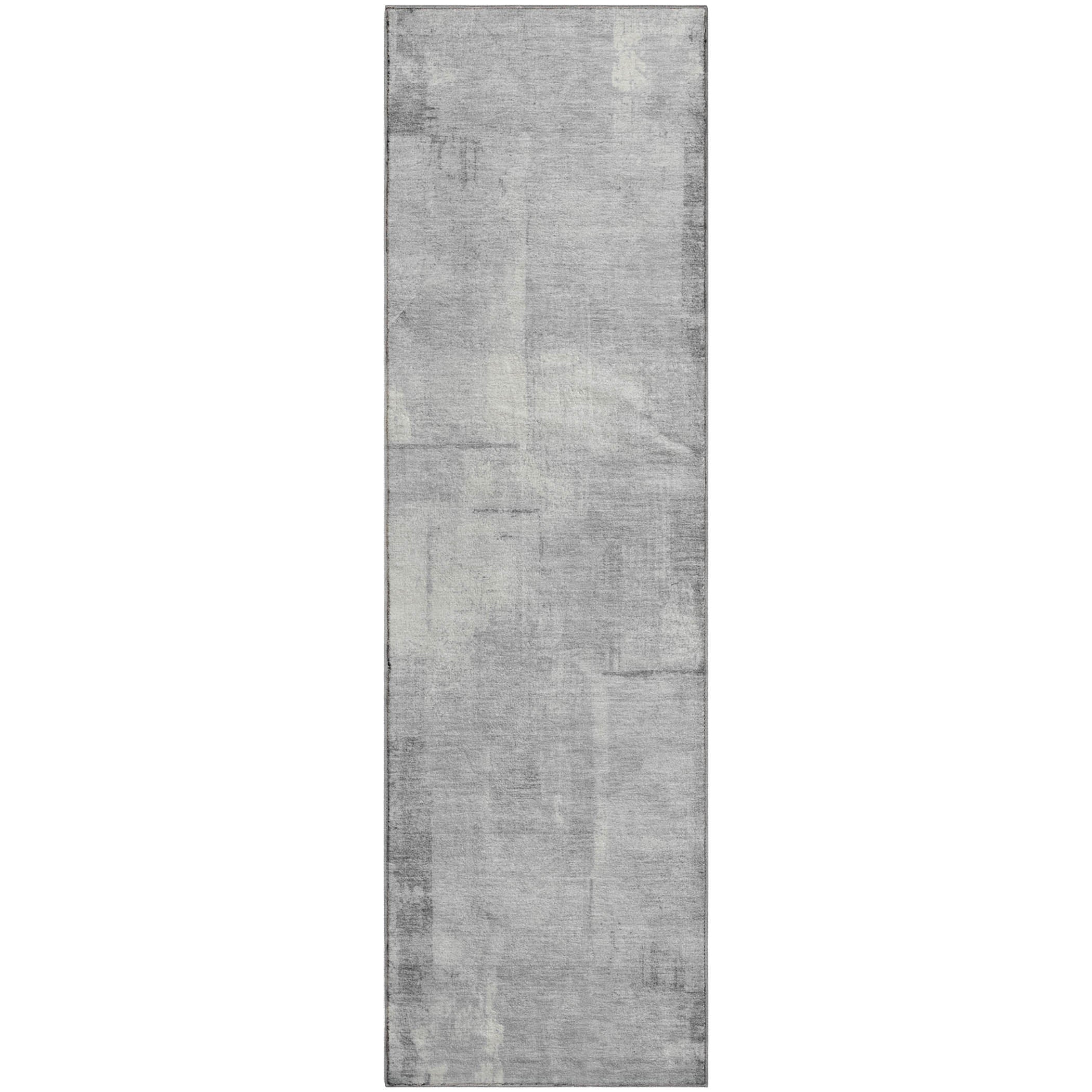 Athens Machine Washable Transitional Gray Rug 2'3" x 7'6" #shape_Runner