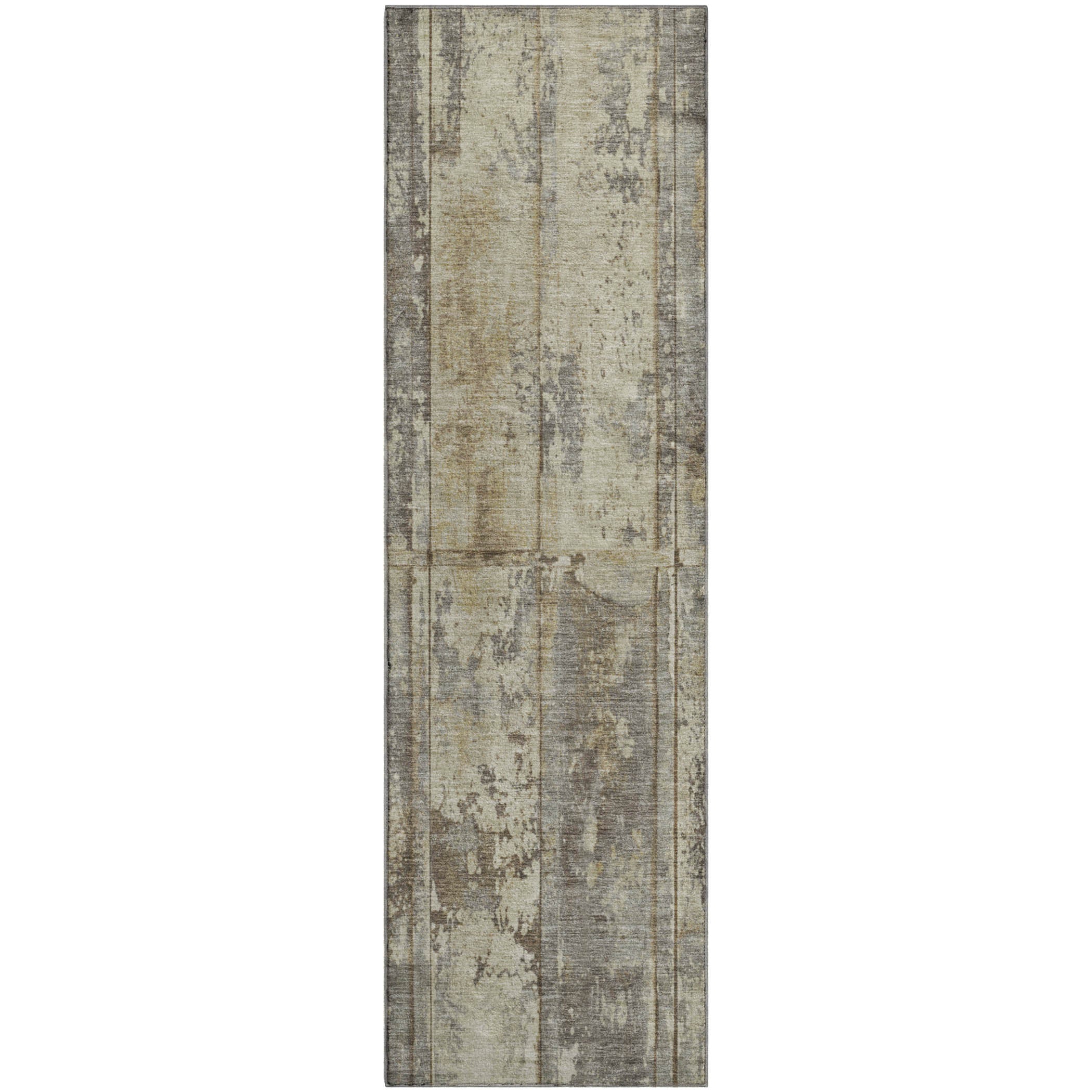 Athens Machine Washable Transitional Beige Brown Rug 2'3" x 7'6" #shape_Runner