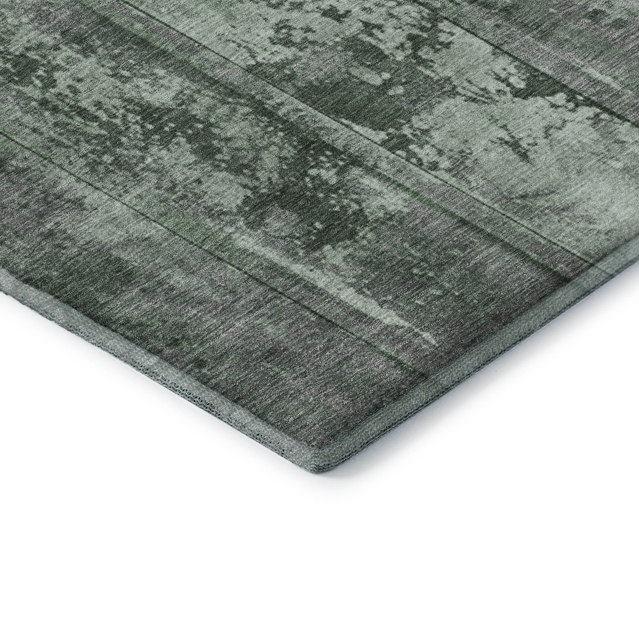 Athens Machine Washable Transitional Green Rug 1'8" x 2'6" #shape_Rectangle