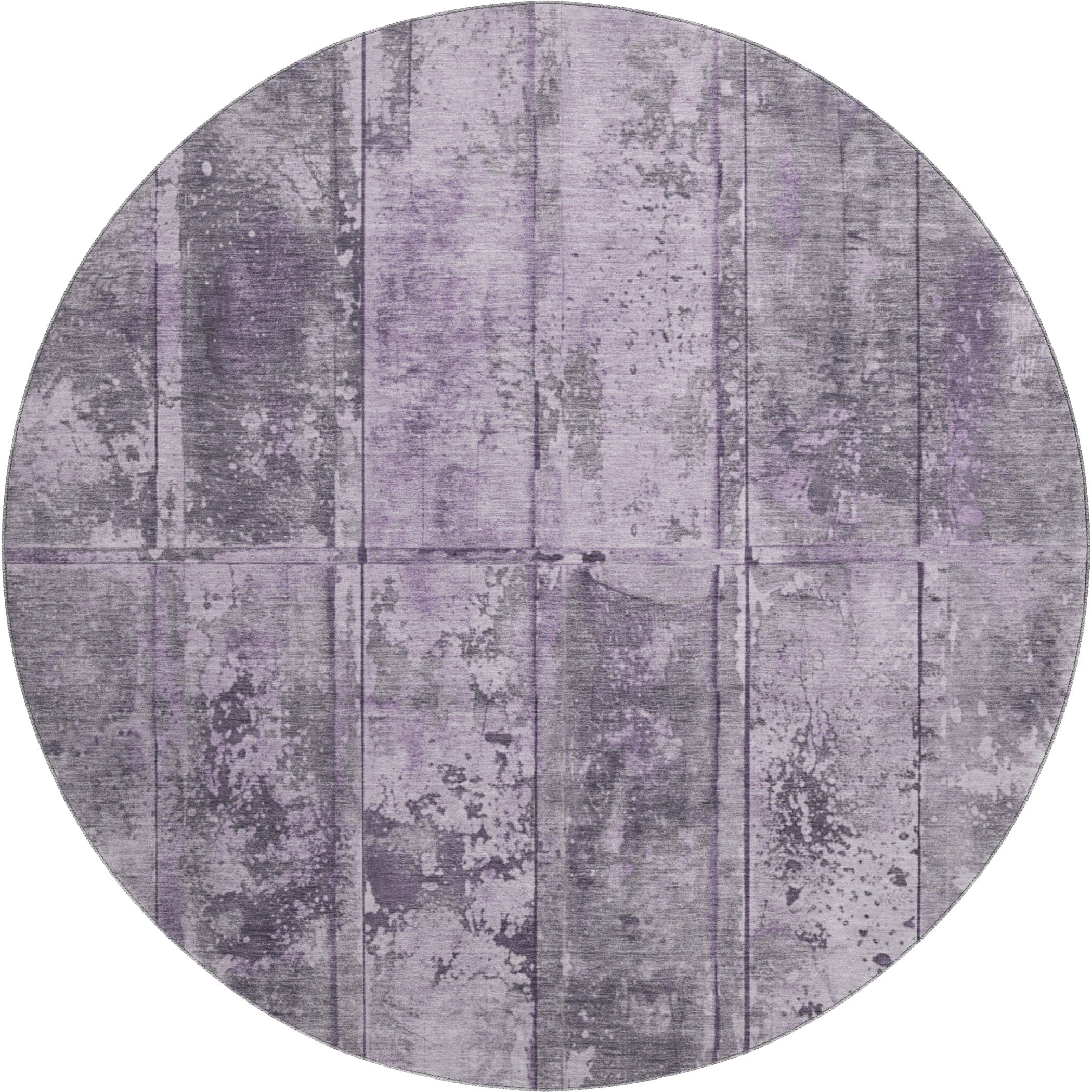 Athens Machine Washable Transitional Purple Rug 8' x 8' #shape_Round
