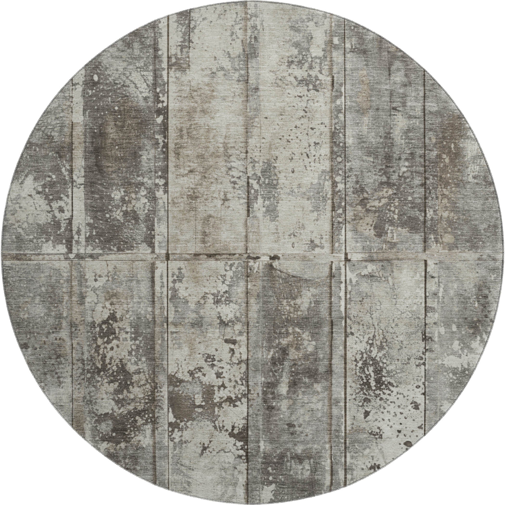 Athens Machine Washable Transitional Taupe Brown Rug 8' x 8' #shape_Round