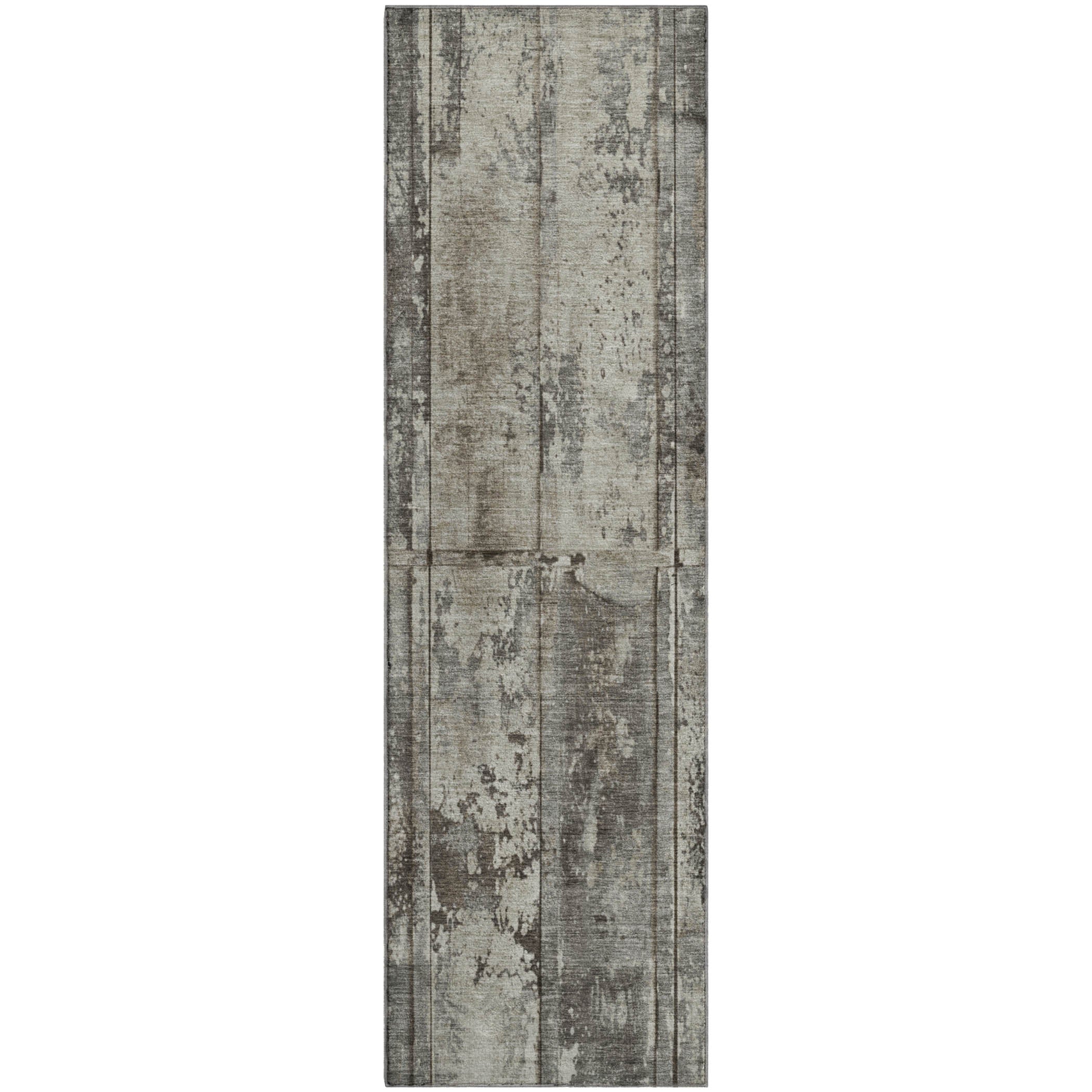 Athens Machine Washable Transitional Taupe Brown Rug 2'3" x 7'6" #shape_Runner