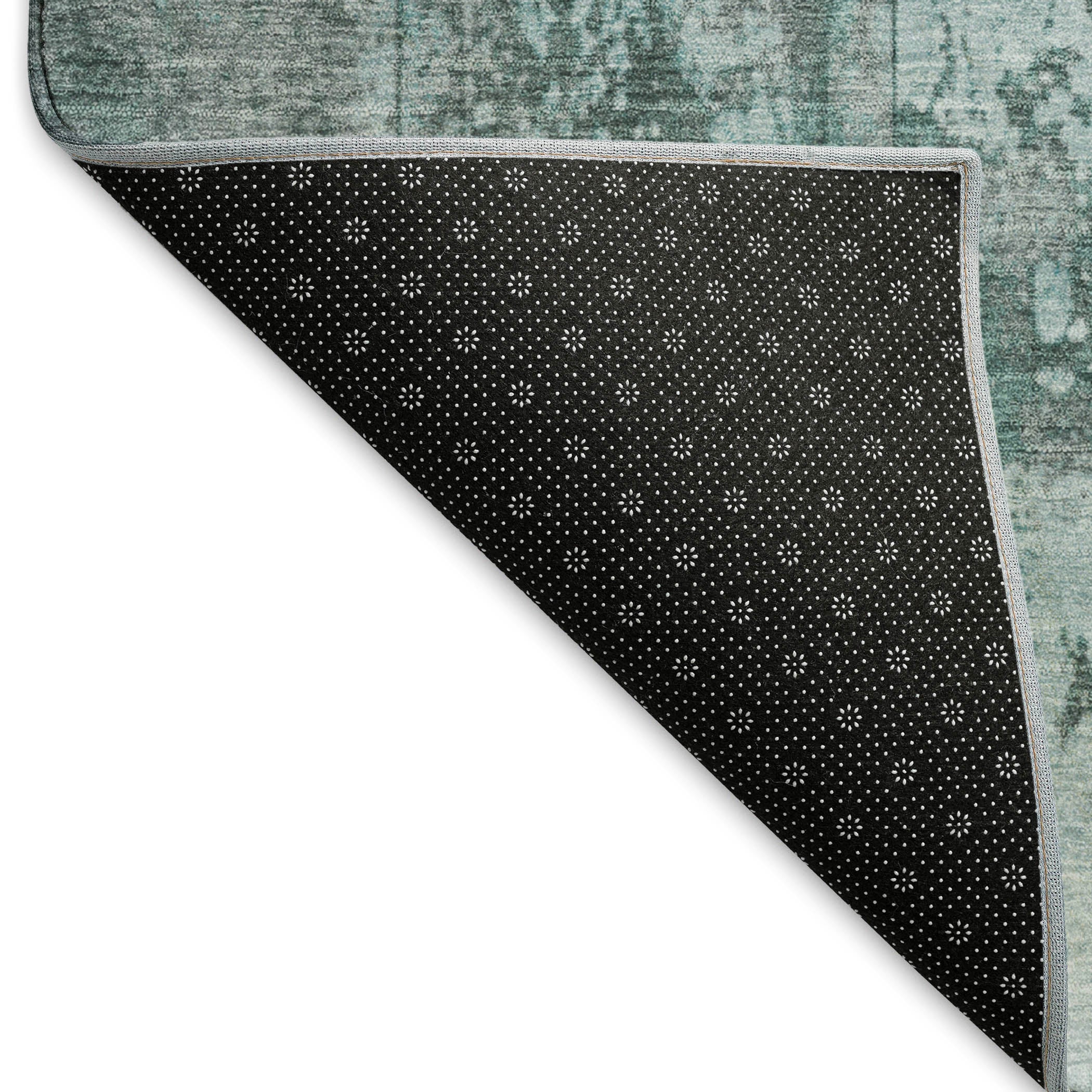 Athens Machine Washable Transitional Teal Rug 1'8" x 2'6" #shape_Rectangle