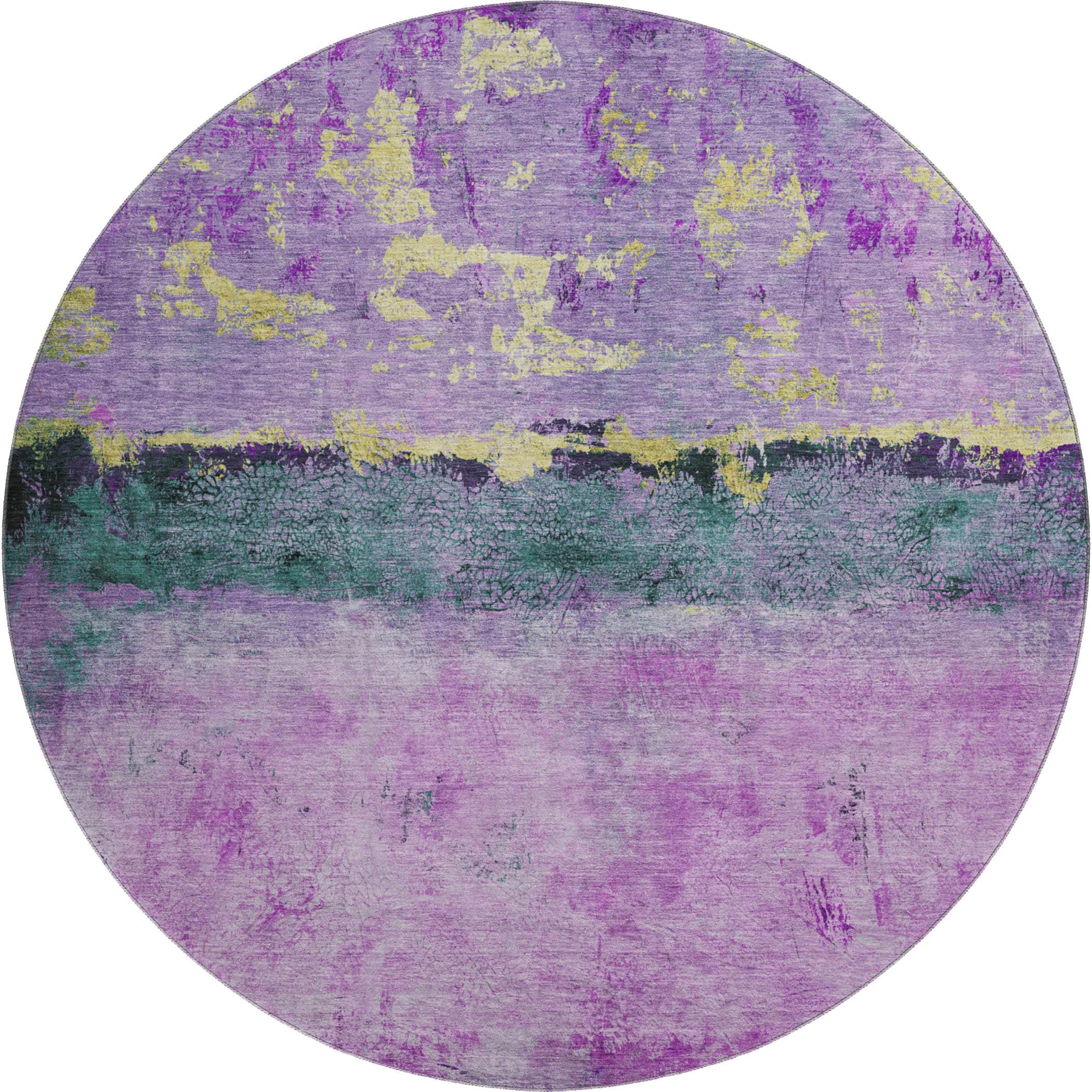 Jaipur Machine Washable Transitional Plum Purple Rug 8' x 8' #shape_Round