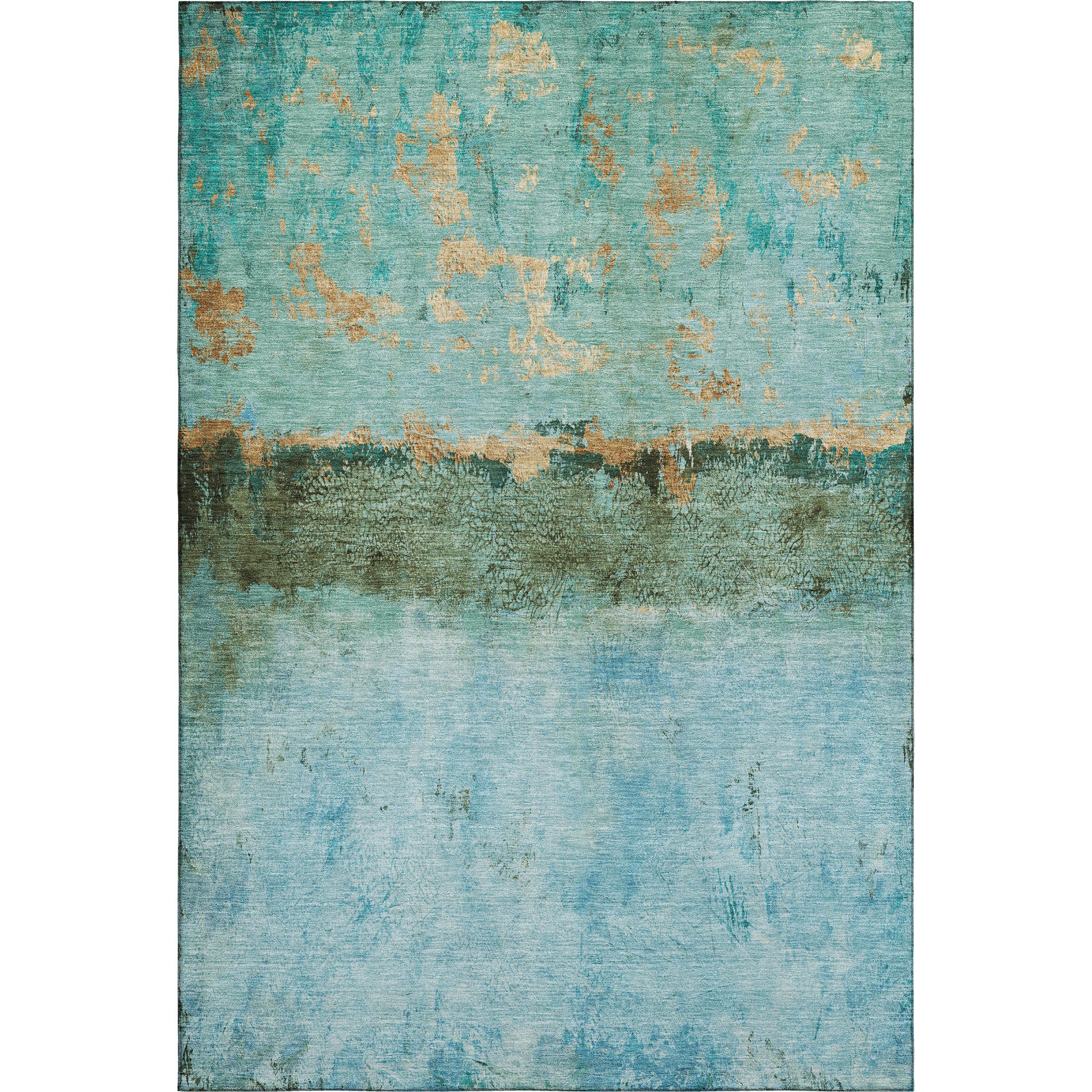 Jaipur Machine Washable Transitional Teal Rug 2'6" x 3'10" #shape_Rectangle