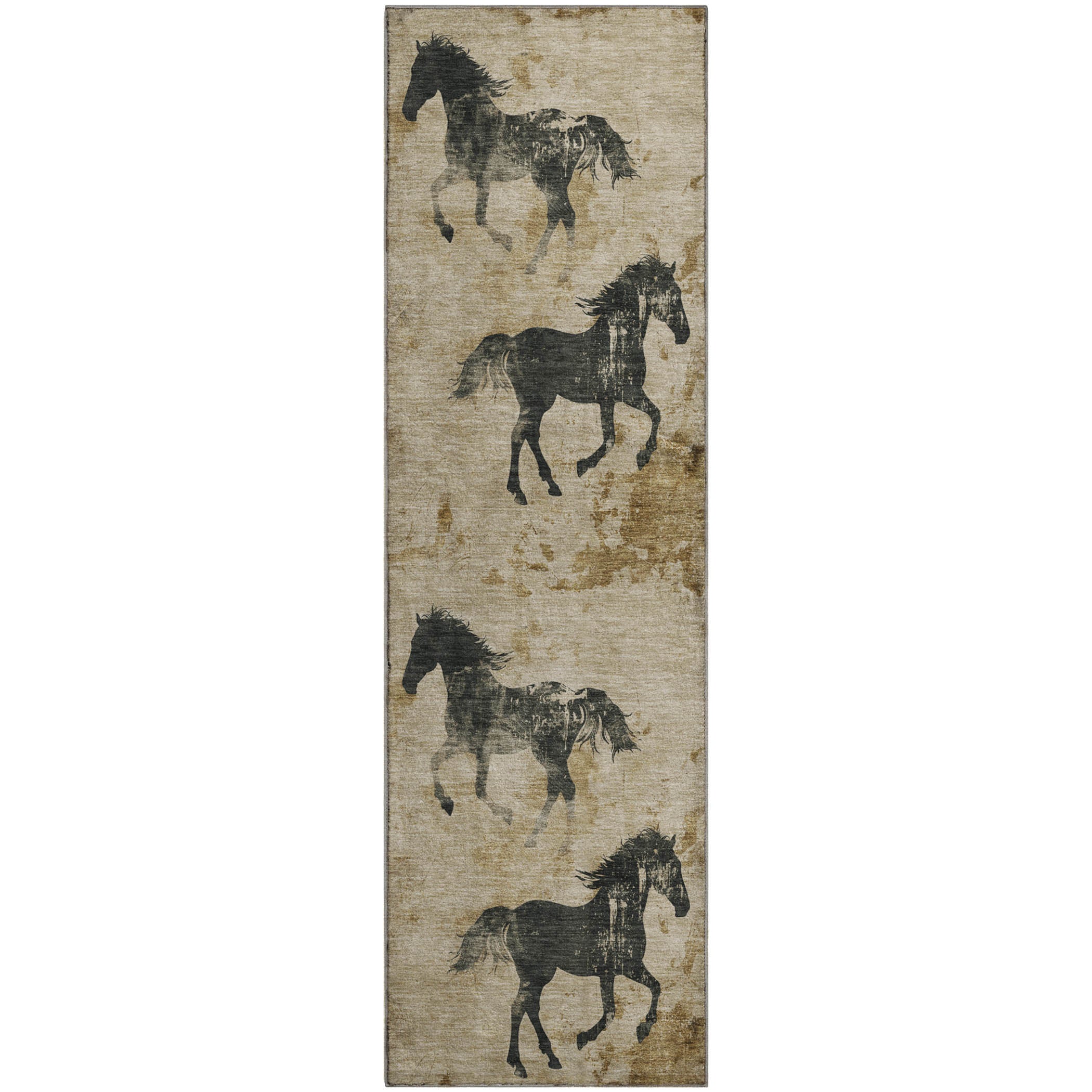 Lucerne Machine Washable Transitional Beige Brown Rug 2'3" x 7'6" #shape_Runner