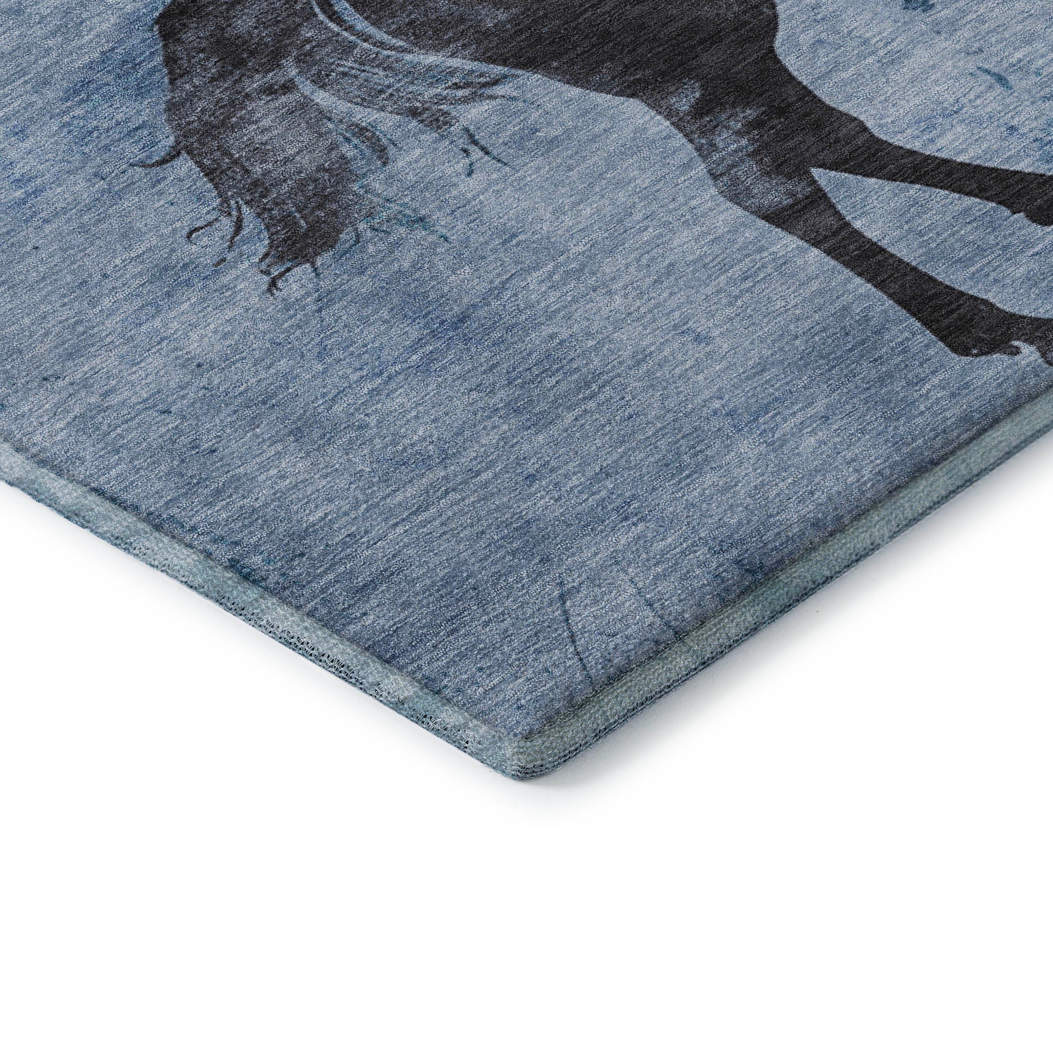 Lucerne Machine Washable Transitional Denim Blue Rug 1'8" x 2'6" #shape_Rectangle