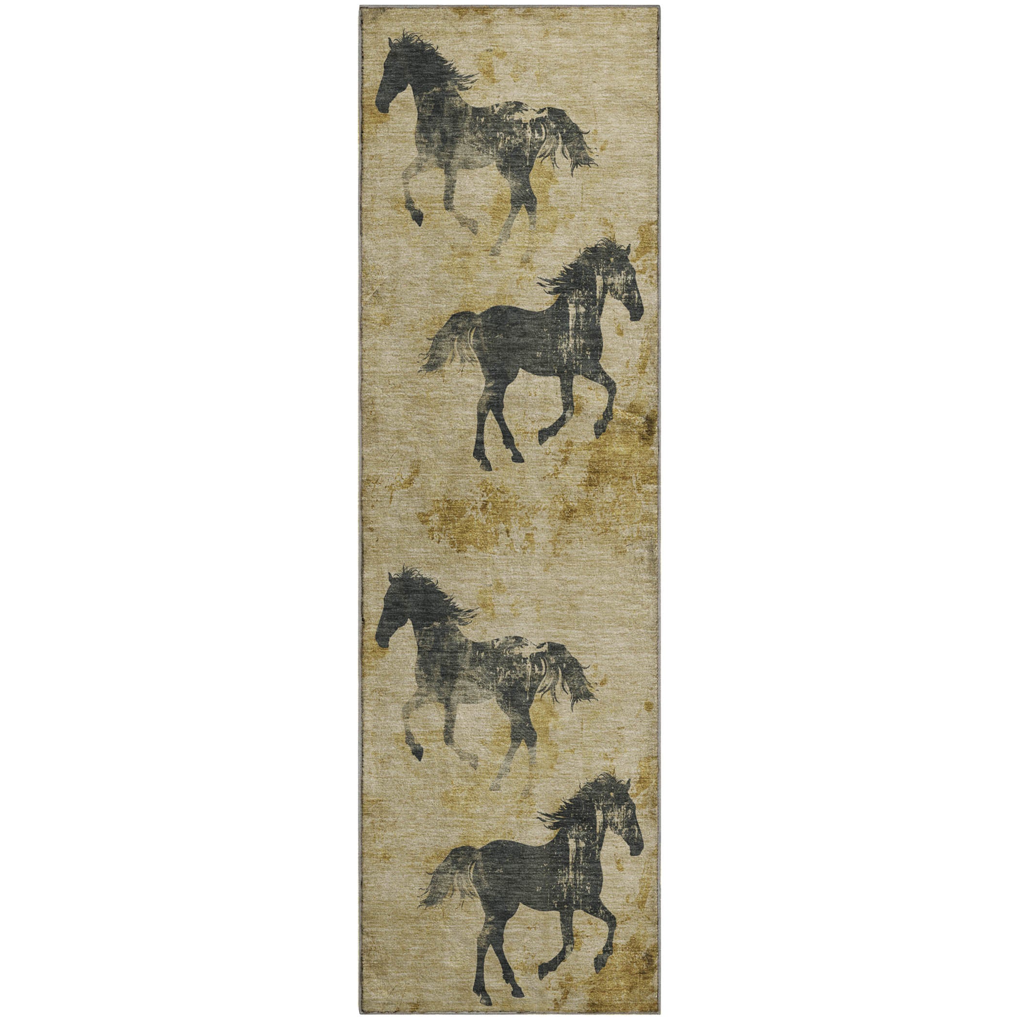 Lucerne Machine Washable Transitional Gold Rug 2'3" x 7'6" #shape_Runner
