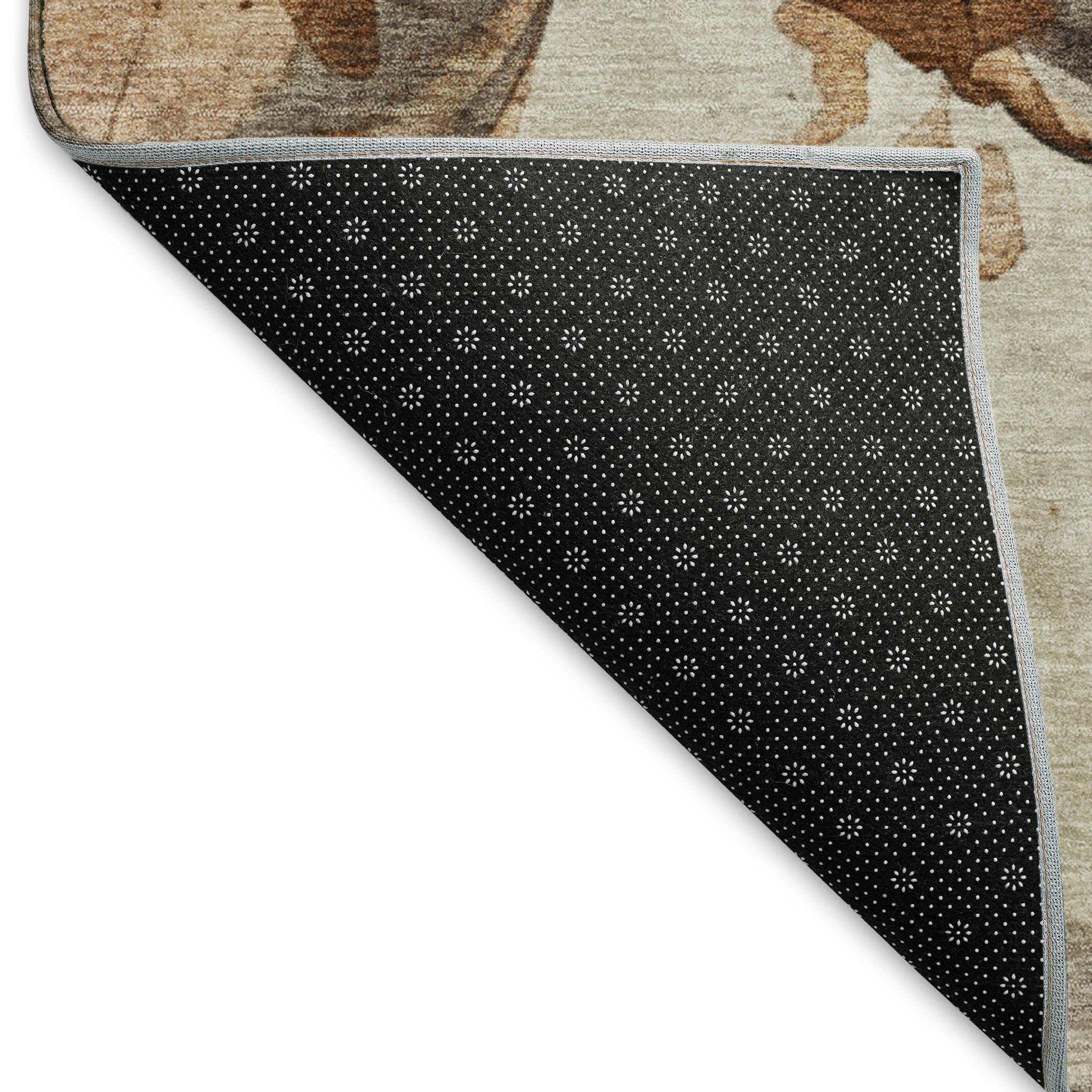 Vienna Machine Washable Transitional Beige Brown Rug 1'8" x 2'6" #shape_Rectangle