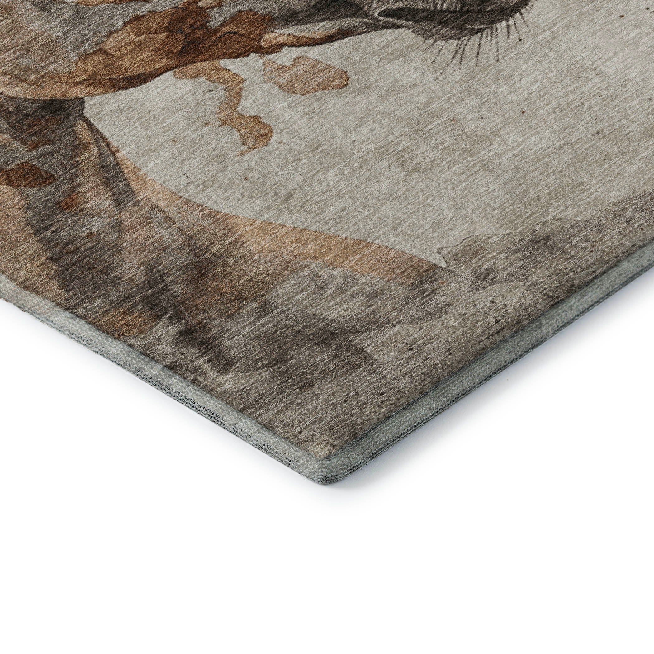 Vienna Machine Washable Transitional Beige Brown Rug 1'8" x 2'6" #shape_Rectangle