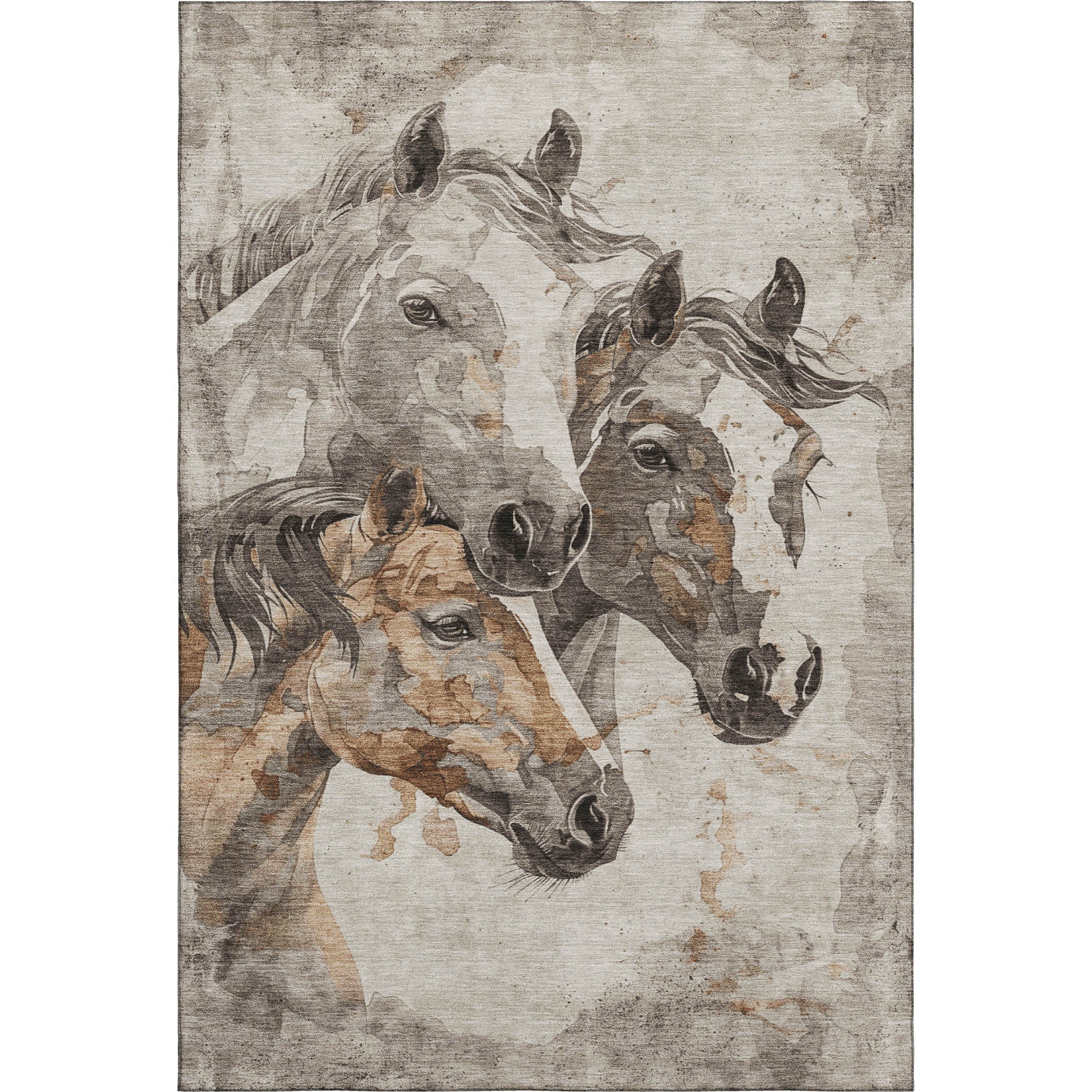Vienna Machine Washable Transitional Beige Brown Rug 2'6" x 3'10" #shape_Rectangle