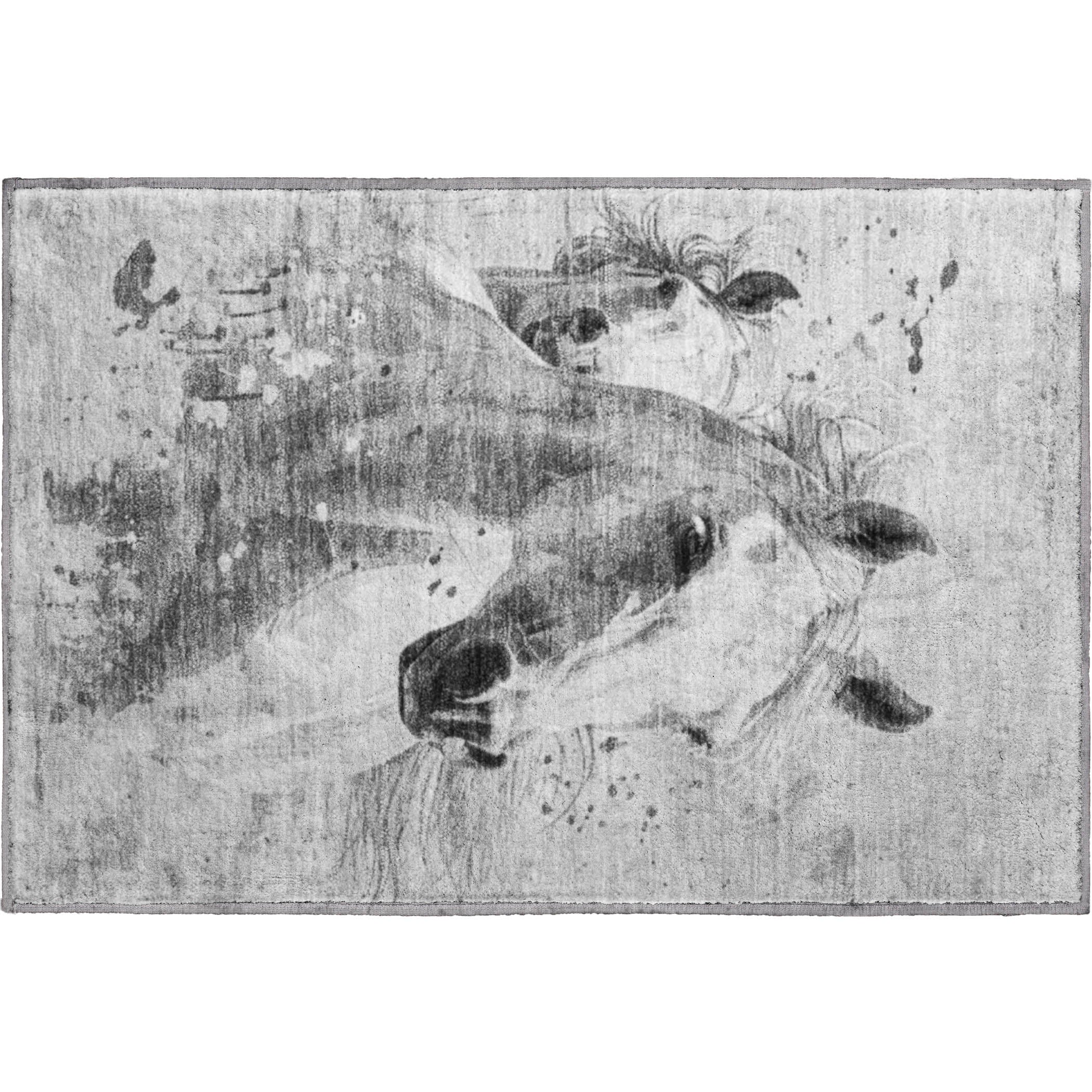 Split Machine Washable Transitional Gray Rug 1'8" x 2'6" #shape_Rectangle