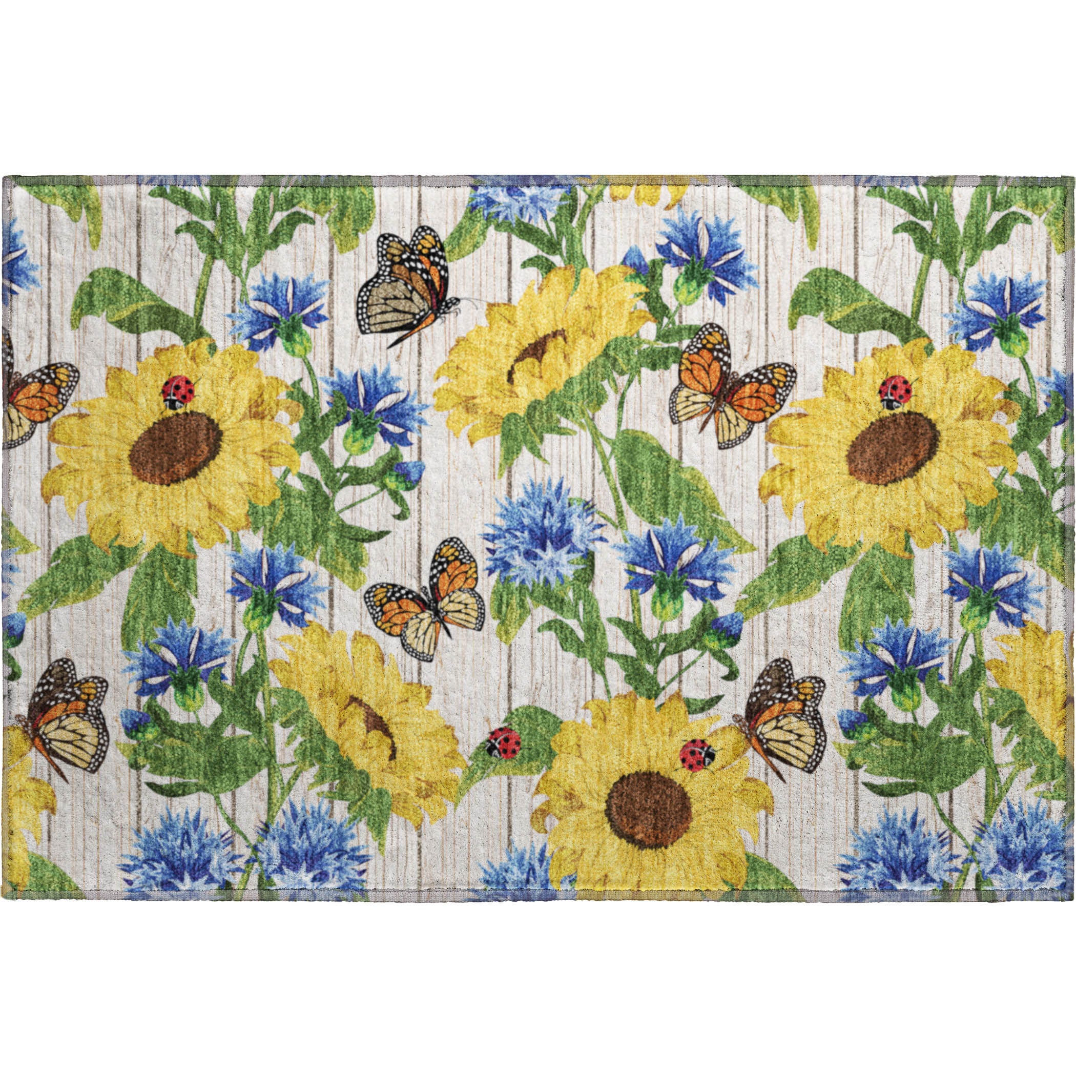 Oslo Machine Washable Kitchen Yellow Beige Rug 1'8" x 2'6" #shape_Rectangle