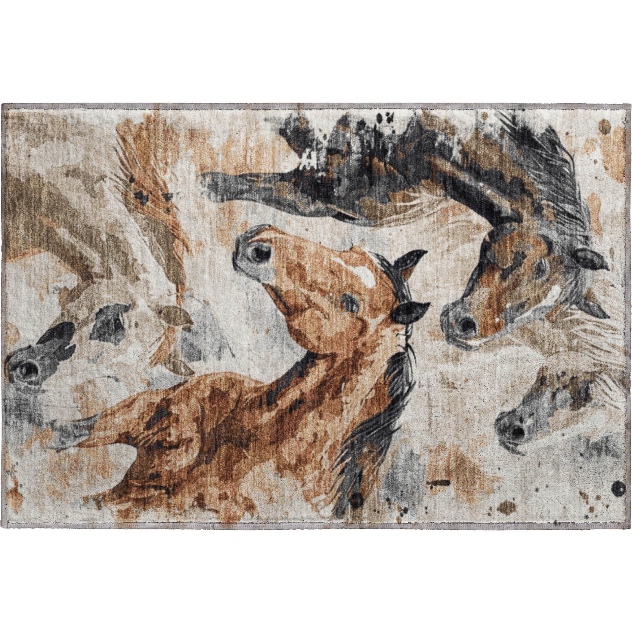 Oslo Machine Washable Transitional Beige Brown Rug 1'8" x 2'6" #shape_Rectangle