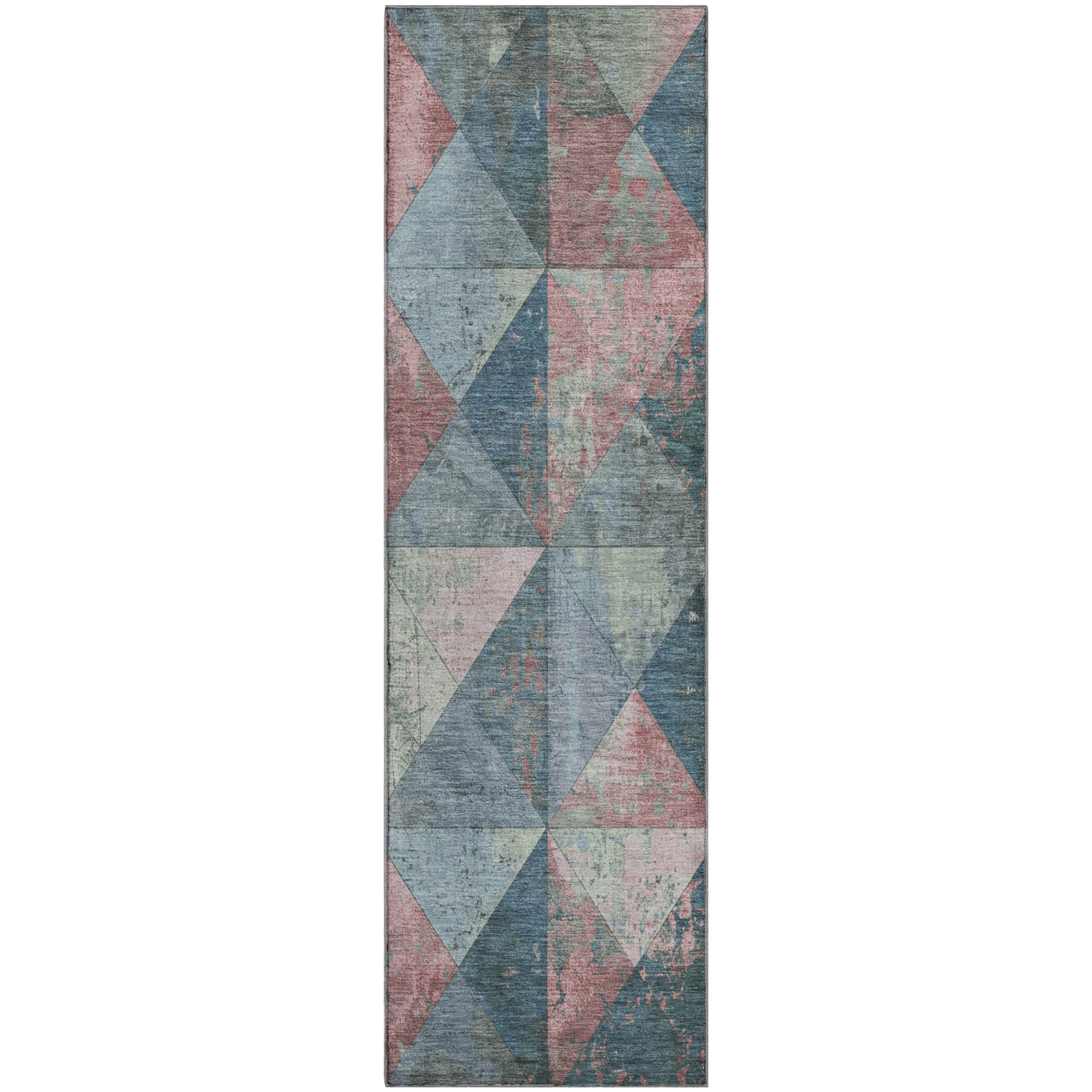 Havana Machine Washable Transitional Denim Blue Rug 2'3" x 7'6" #shape_Runner