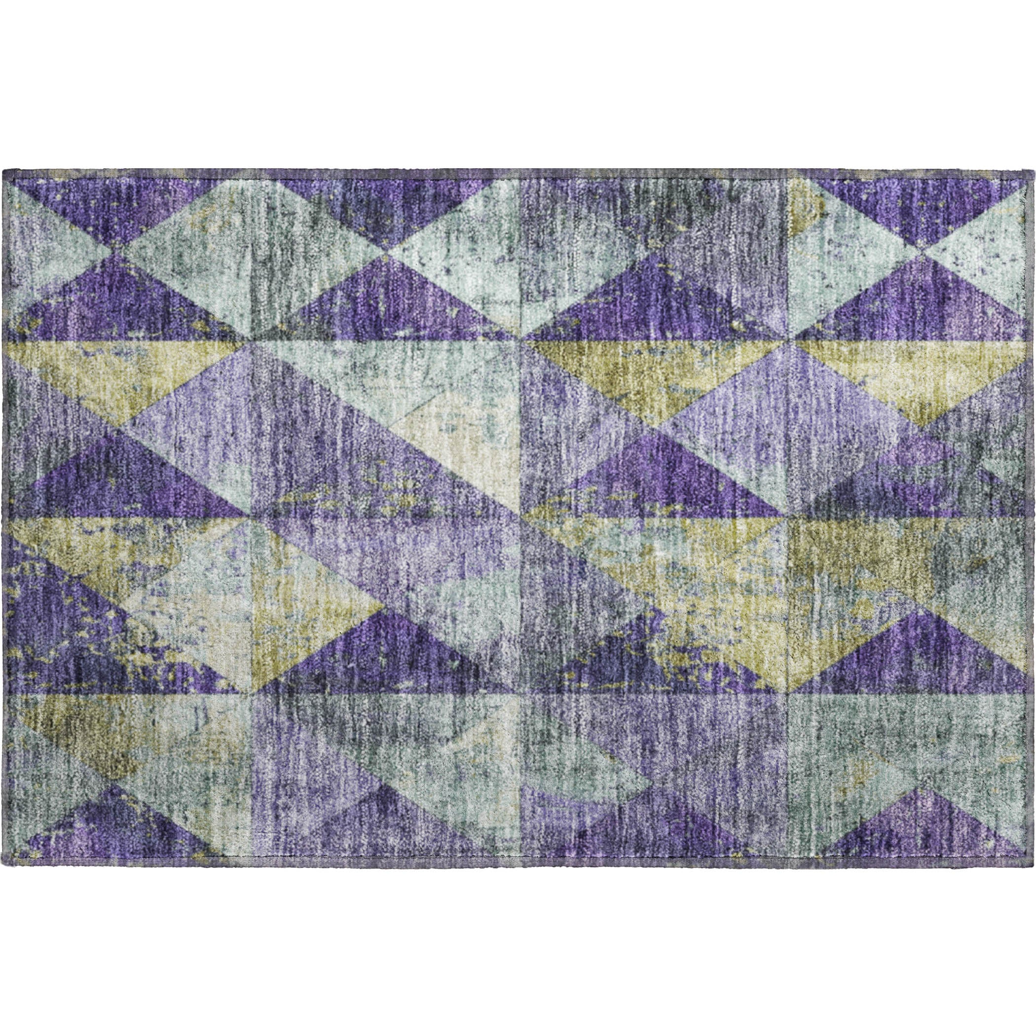 Havana Machine Washable Transitional Eggplant Purple Rug 1'8" x 2'6" #shape_Rectangle