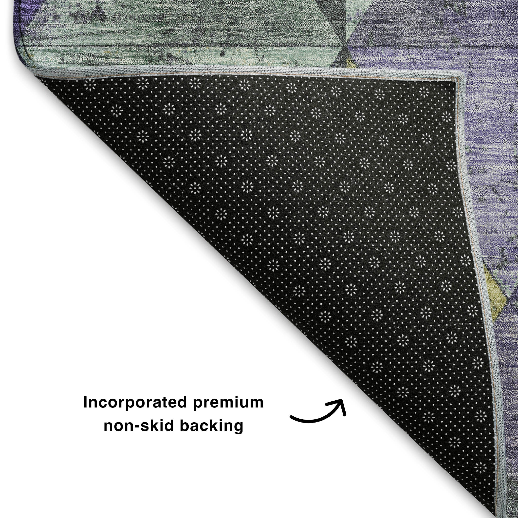 Havana Machine Washable Transitional Eggplant Purple Rug 1'8" x 2'6" #shape_Rectangle