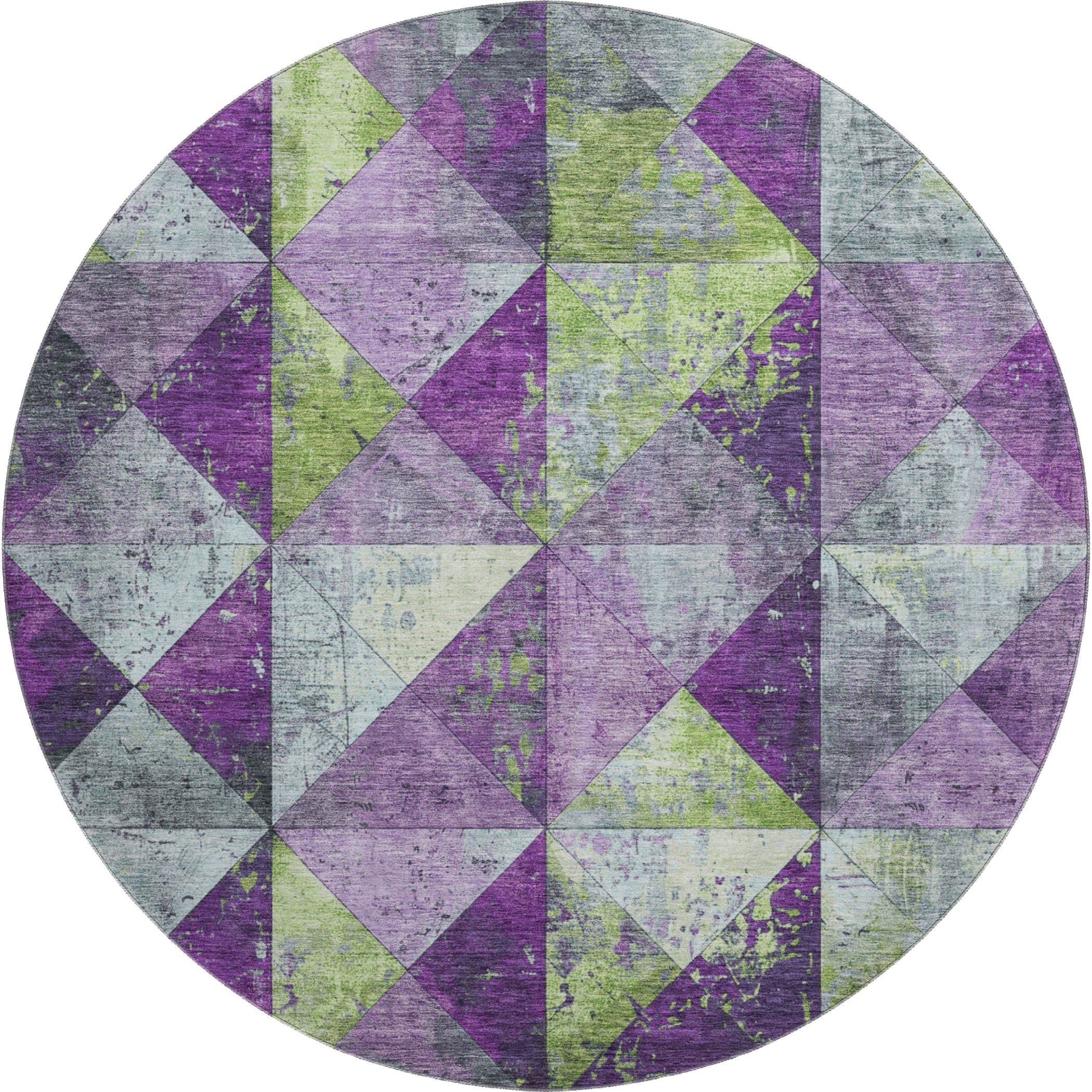 Havana Machine Washable Transitional Purple Rug 8' x 8' #shape_Round