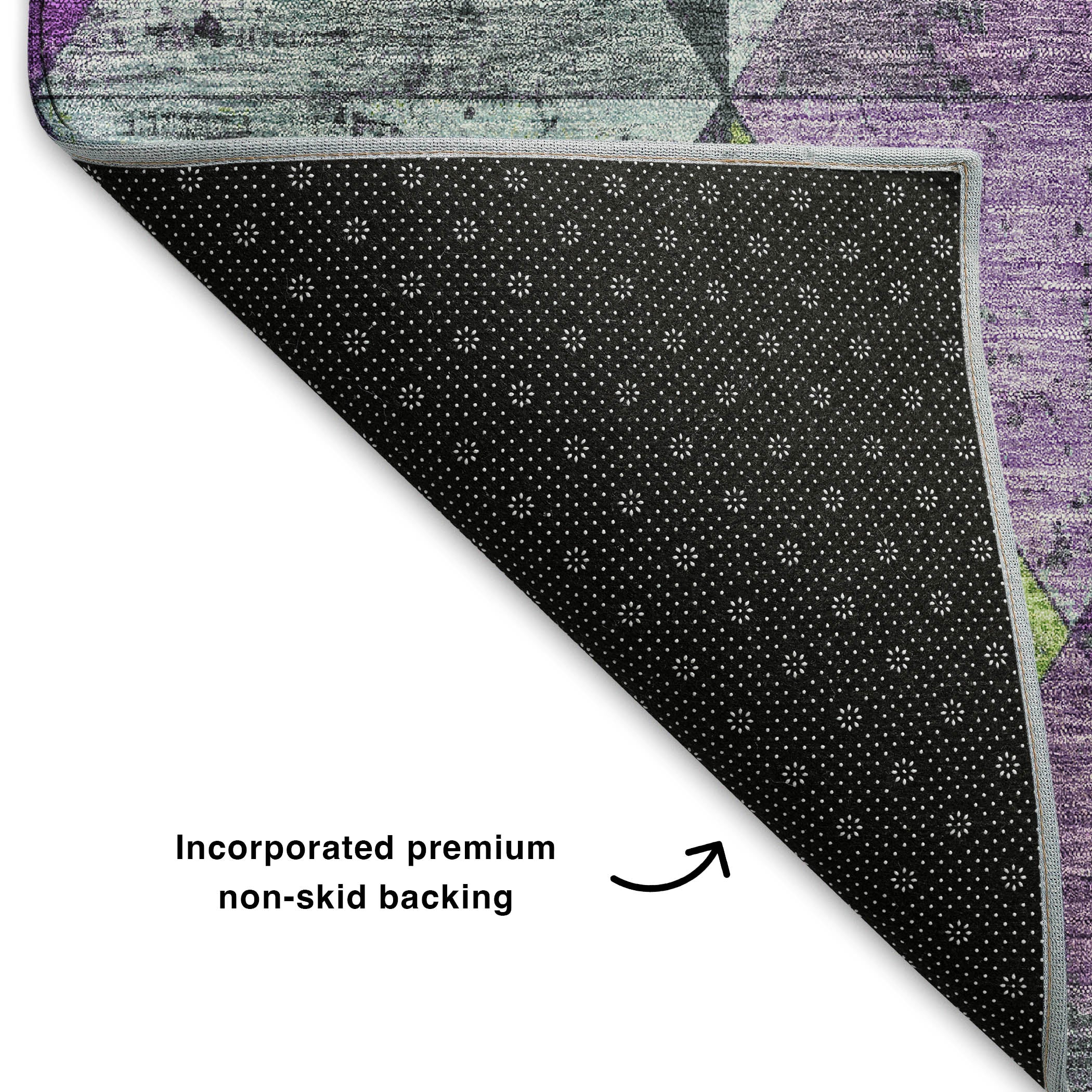 Havana Machine Washable Transitional Purple Rug 1'8" x 2'6" #shape_Rectangle
