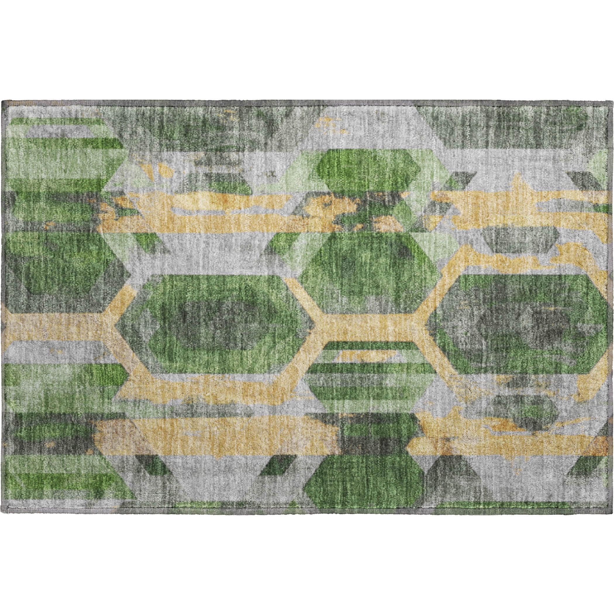Montevideo Machine Washable Transitional Green Rug 1'8" x 2'6" #shape_Rectangle
