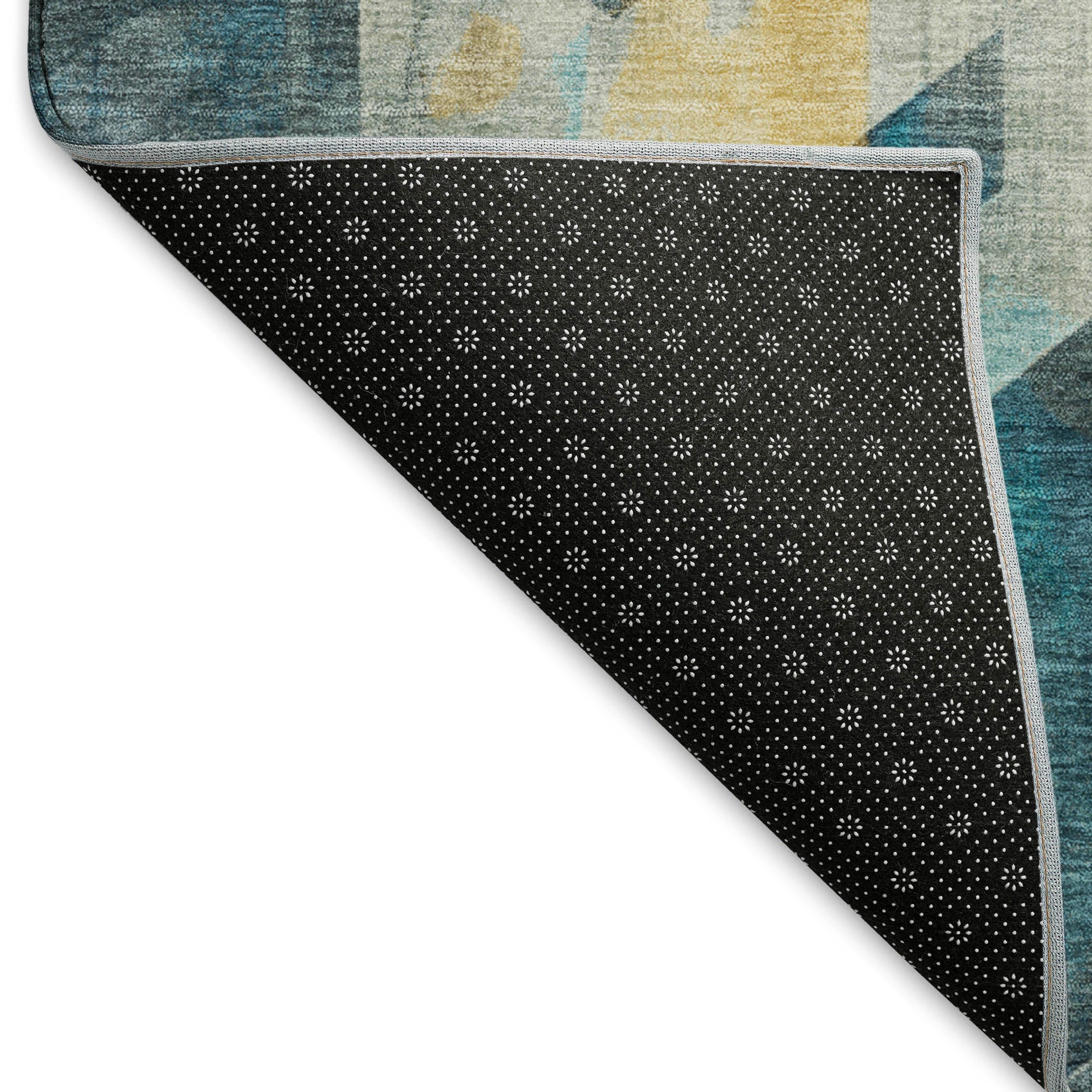 Montevideo Machine Washable Transitional Teal Rug 1'8" x 2'6" #shape_Rectangle