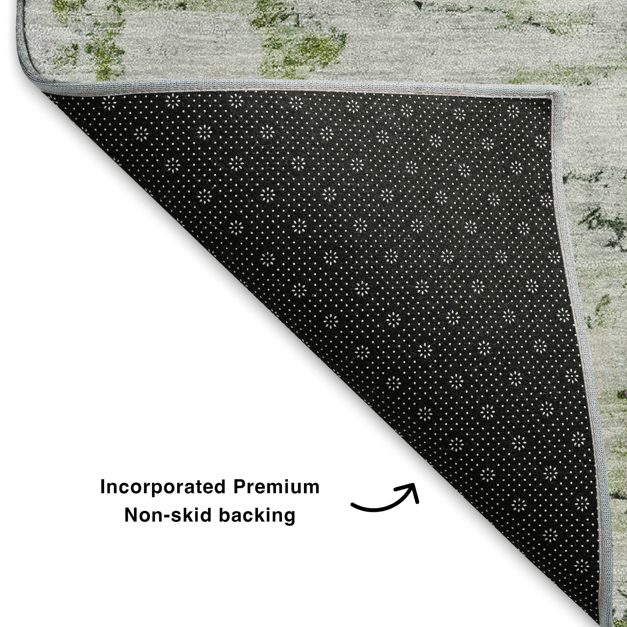 Queenstown Machine Washable Transitional Aloe Green Rug 1'8" x 2'6" #shape_Rectangle