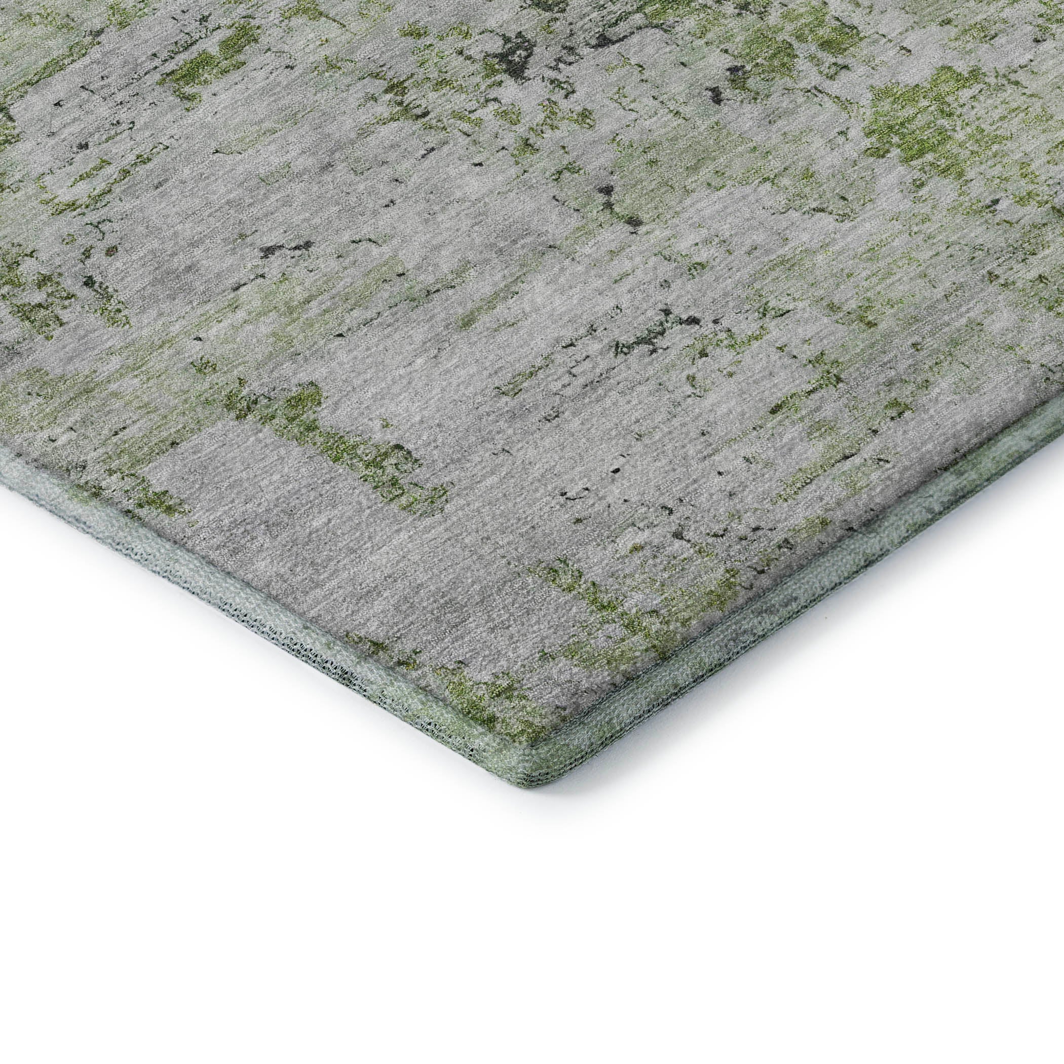 Queenstown Machine Washable Transitional Aloe Green Rug 1'8" x 2'6" #shape_Rectangle