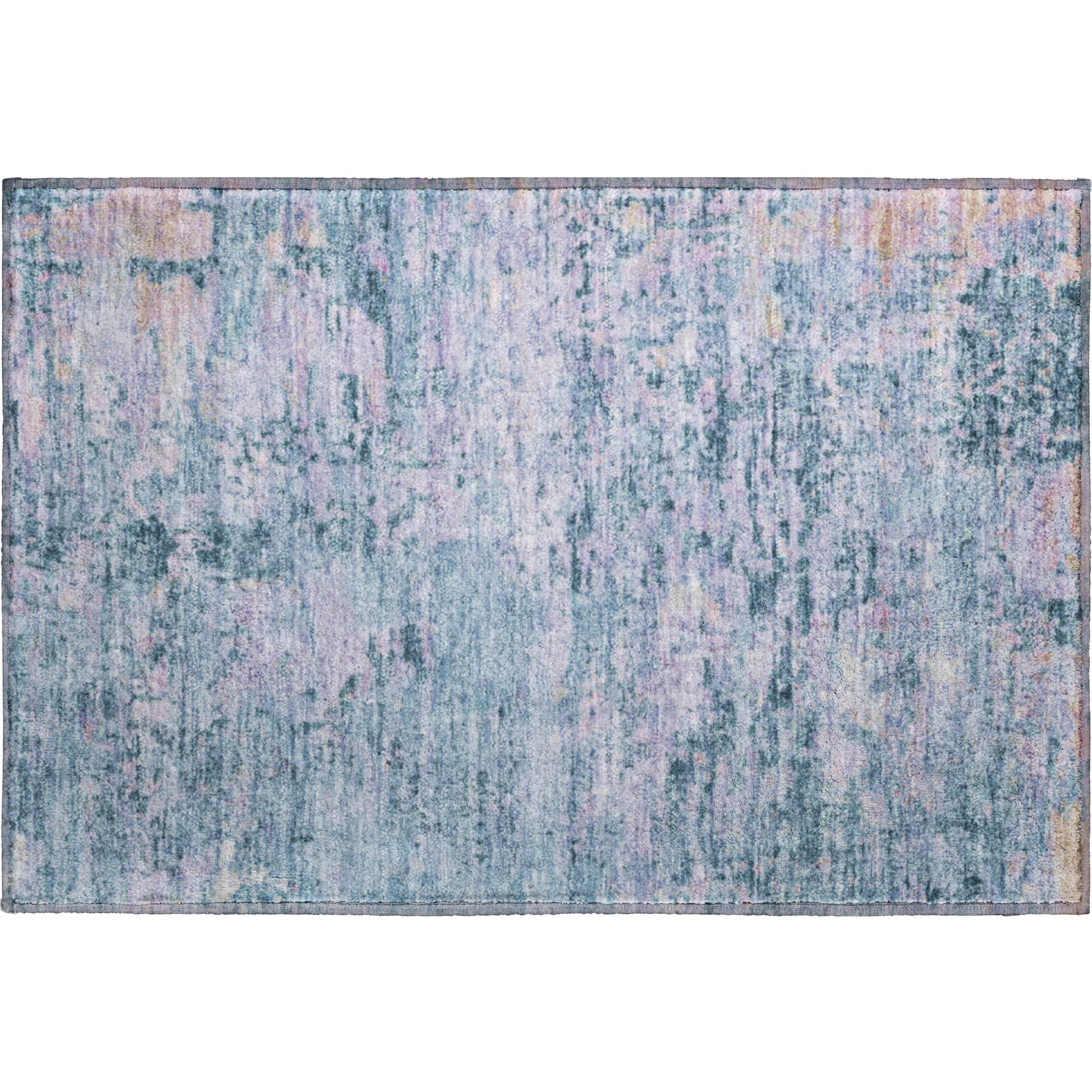 Queenstown Machine Washable Transitional Blue Rug 1'8" x 2'6" #shape_Rectangle