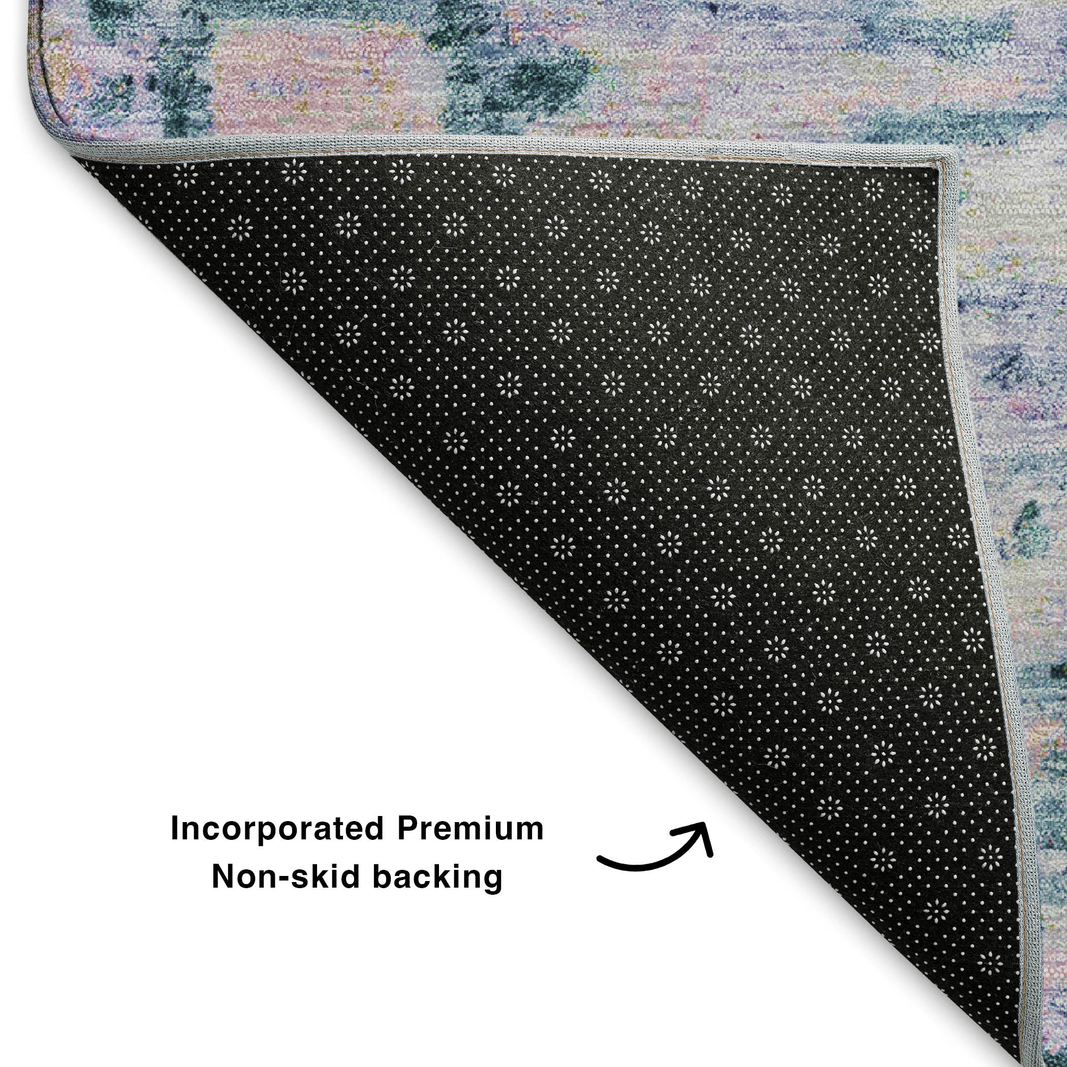 Queenstown Machine Washable Transitional Blue Rug 1'8" x 2'6" #shape_Rectangle