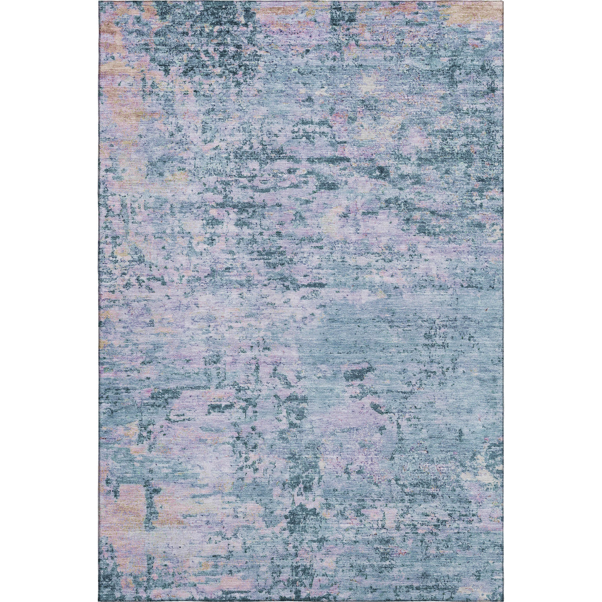 Queenstown Machine Washable Transitional Blue Rug 2'6" x 3'10" #shape_Rectangle