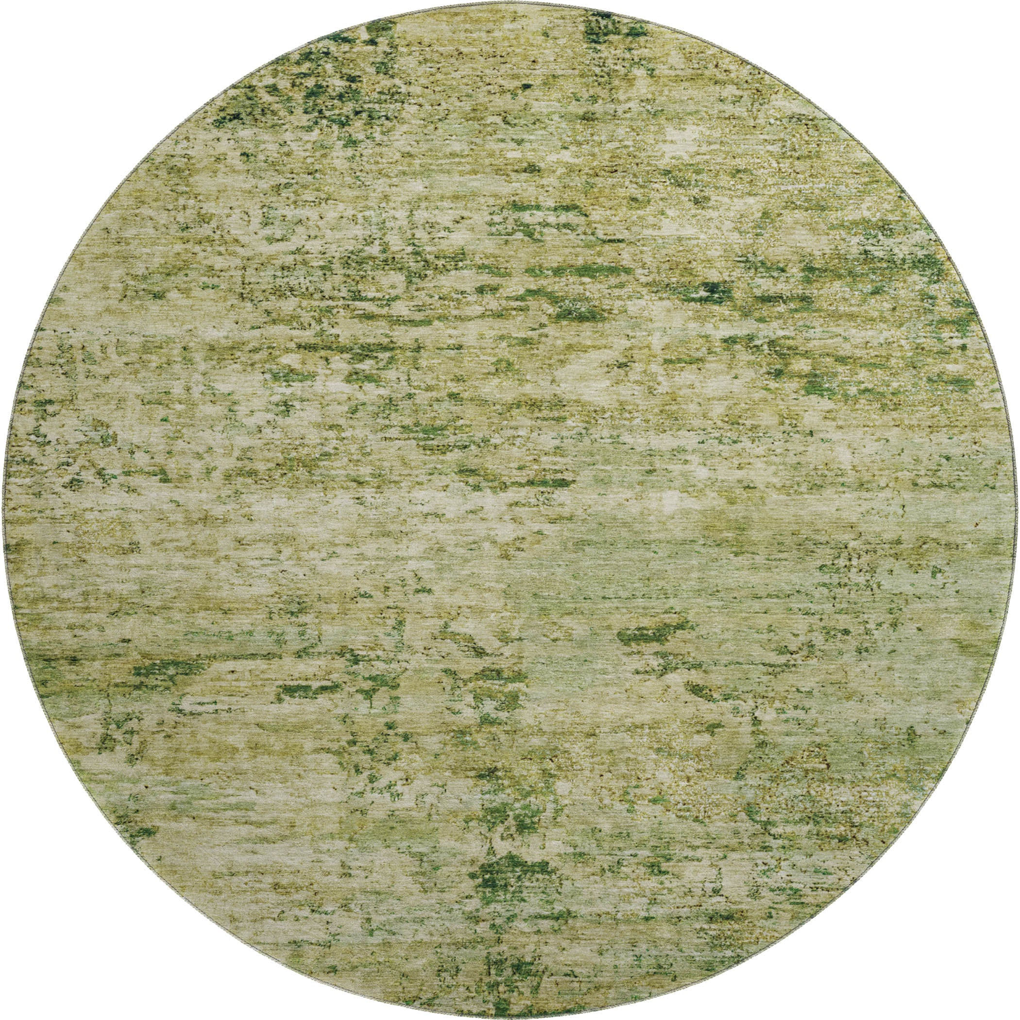 Queenstown Machine Washable Transitional Fern Green Rug 8' x 8' #shape_Round