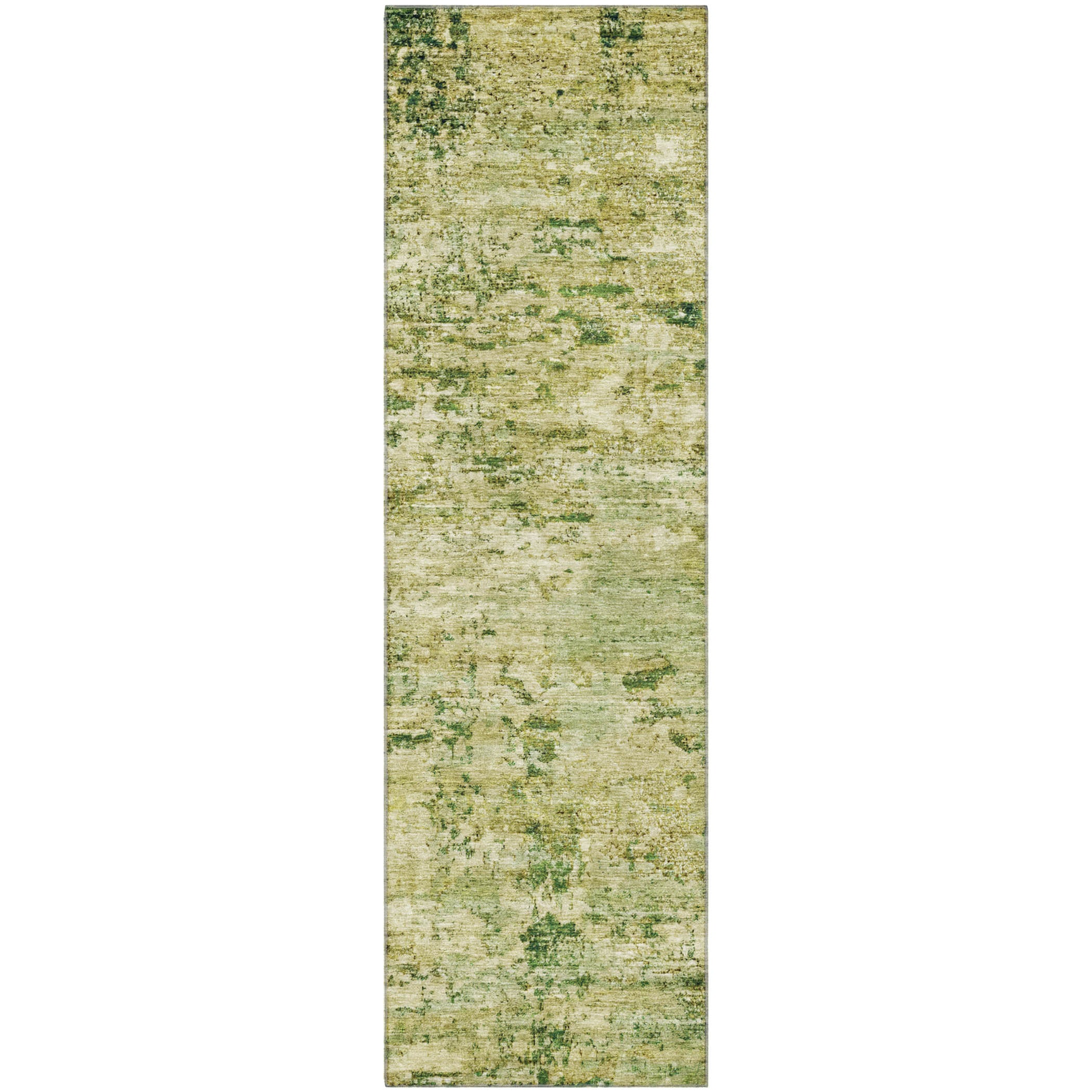 Queenstown Machine Washable Transitional Fern Green Rug 2'3" x 7'6" #shape_Runner