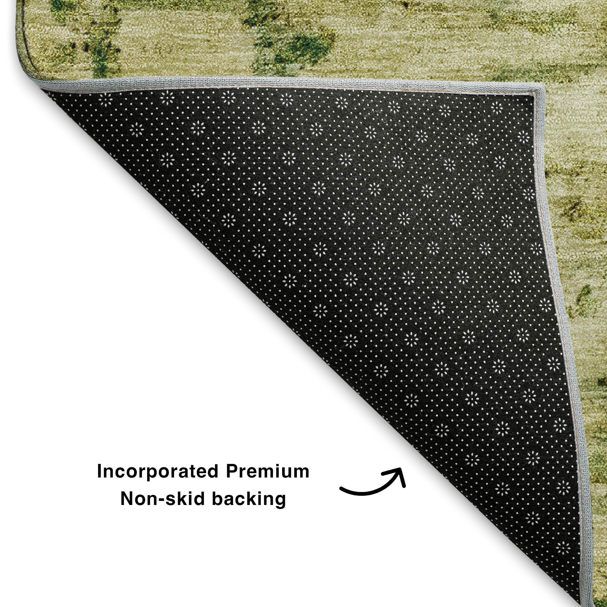 Queenstown Machine Washable Transitional Fern Green Rug 1'8" x 2'6" #shape_Rectangle
