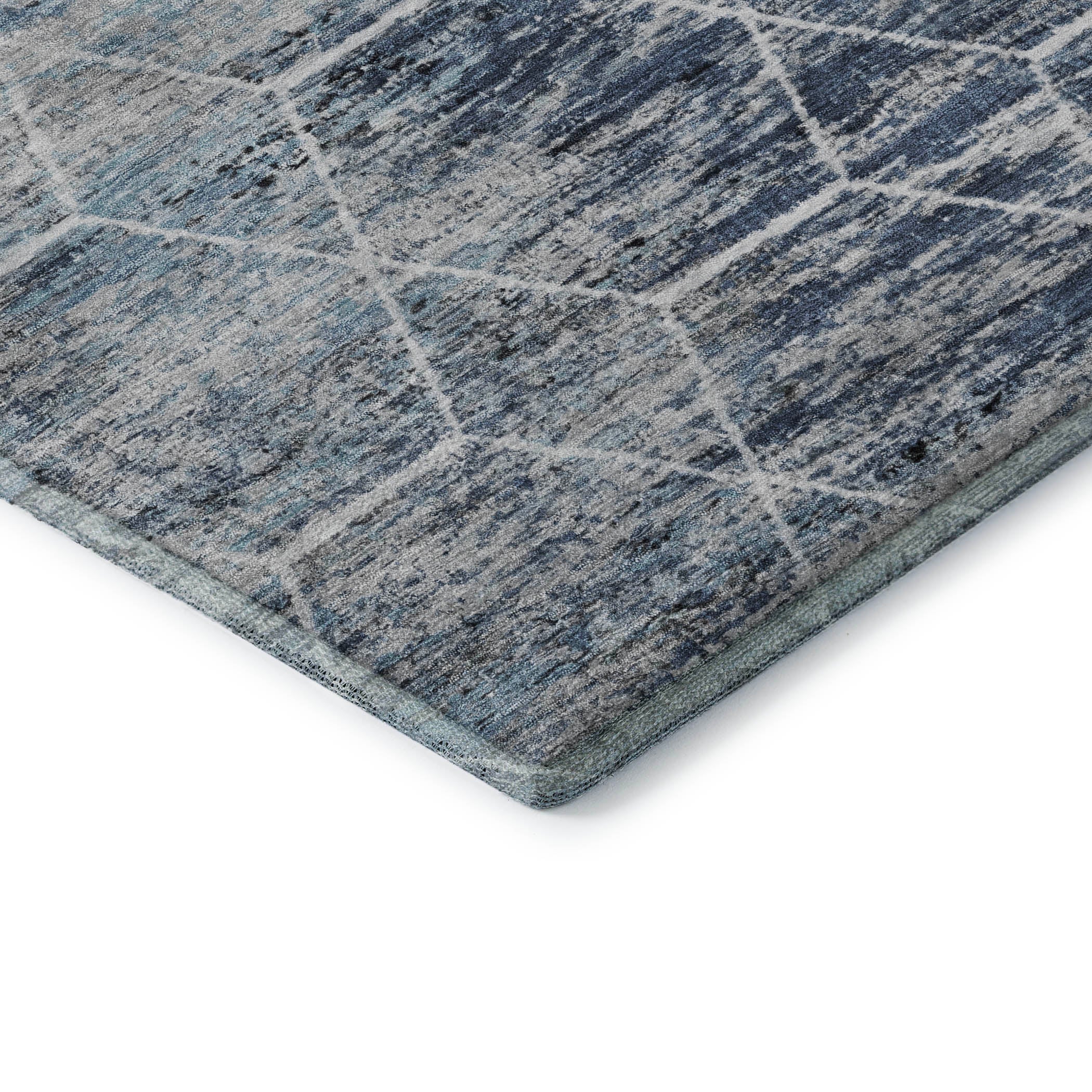Seoul Machine Washable Transitional Blue Rug 1'8" x 2'6" #shape_Rectangle