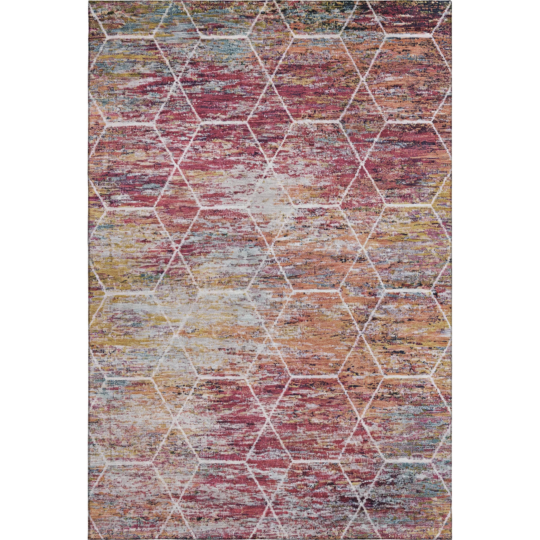 Seoul Machine Washable Transitional Pink Rug 2'6" x 3'10" #shape_Rectangle